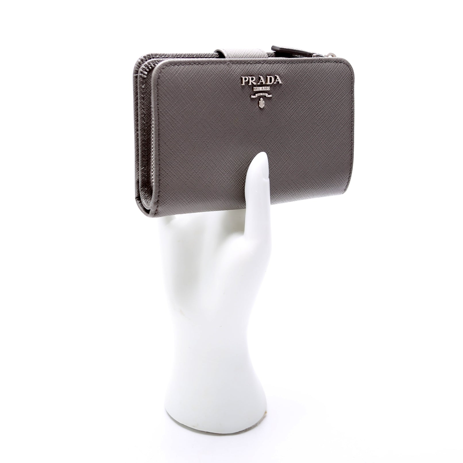 1ML225 Saffiano Small Wallet Grey