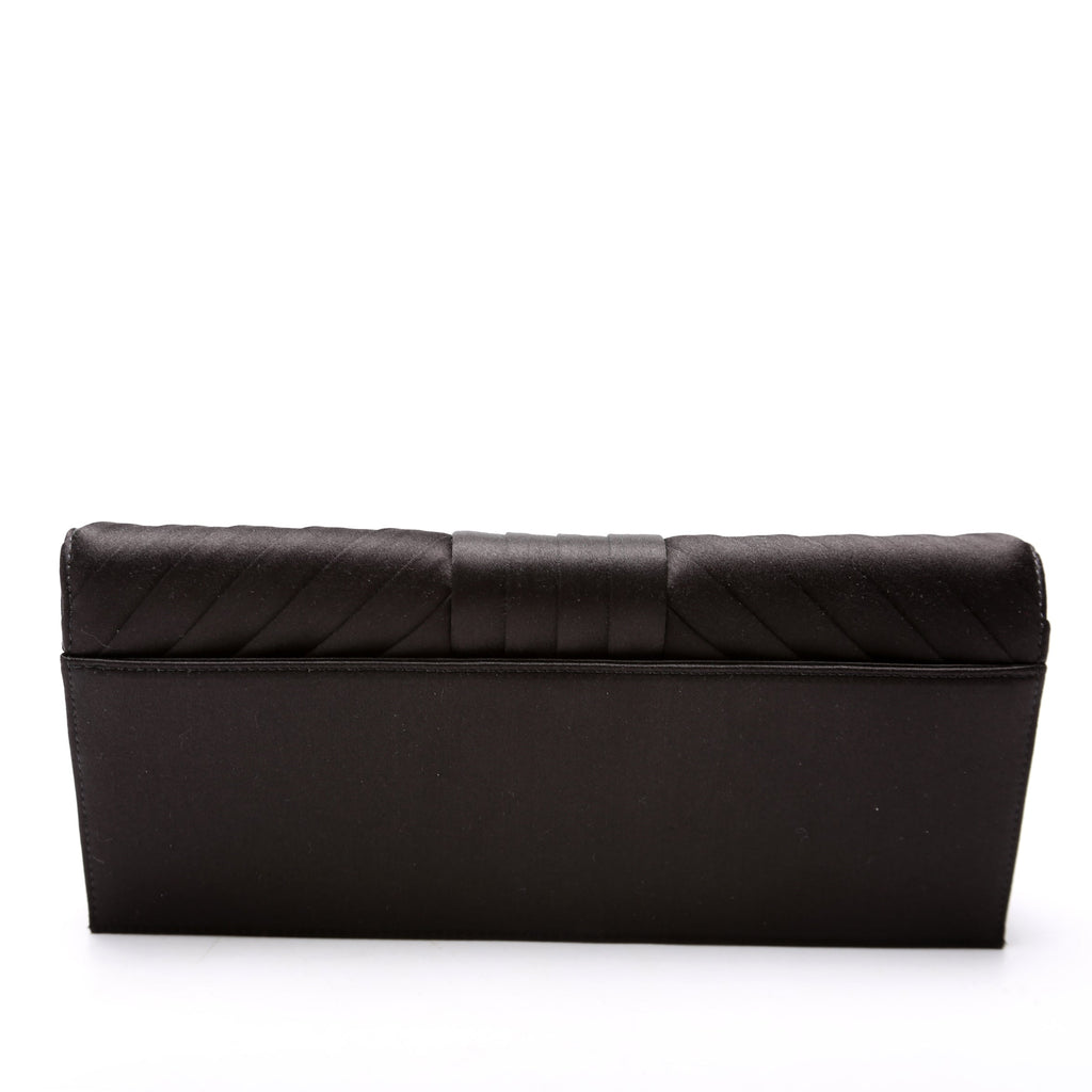CC Flip Lock Pleated Satin Clutch 29M