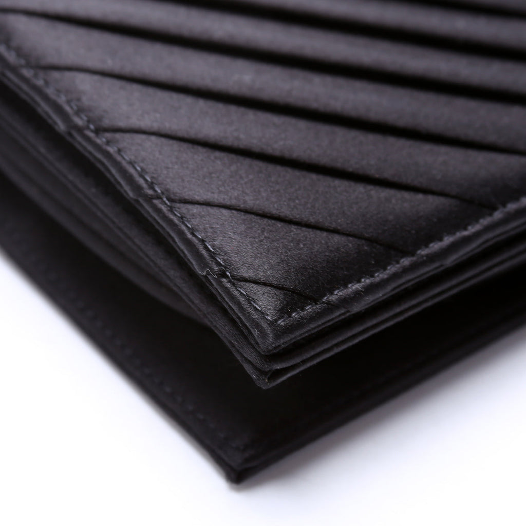 CC Flip Lock Pleated Satin Clutch 29M