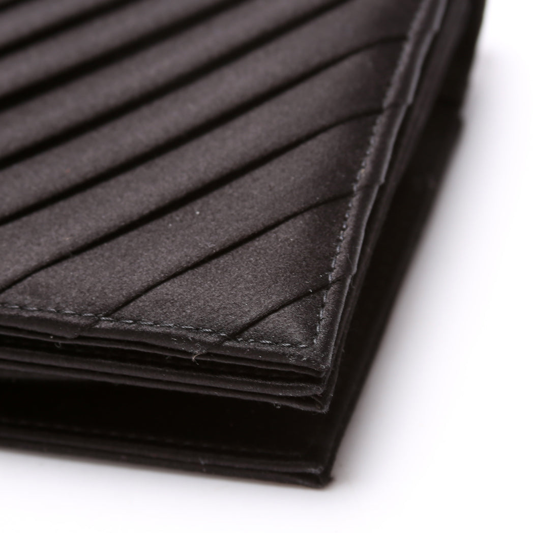 CC Flip Lock Pleated Satin Clutch 29M