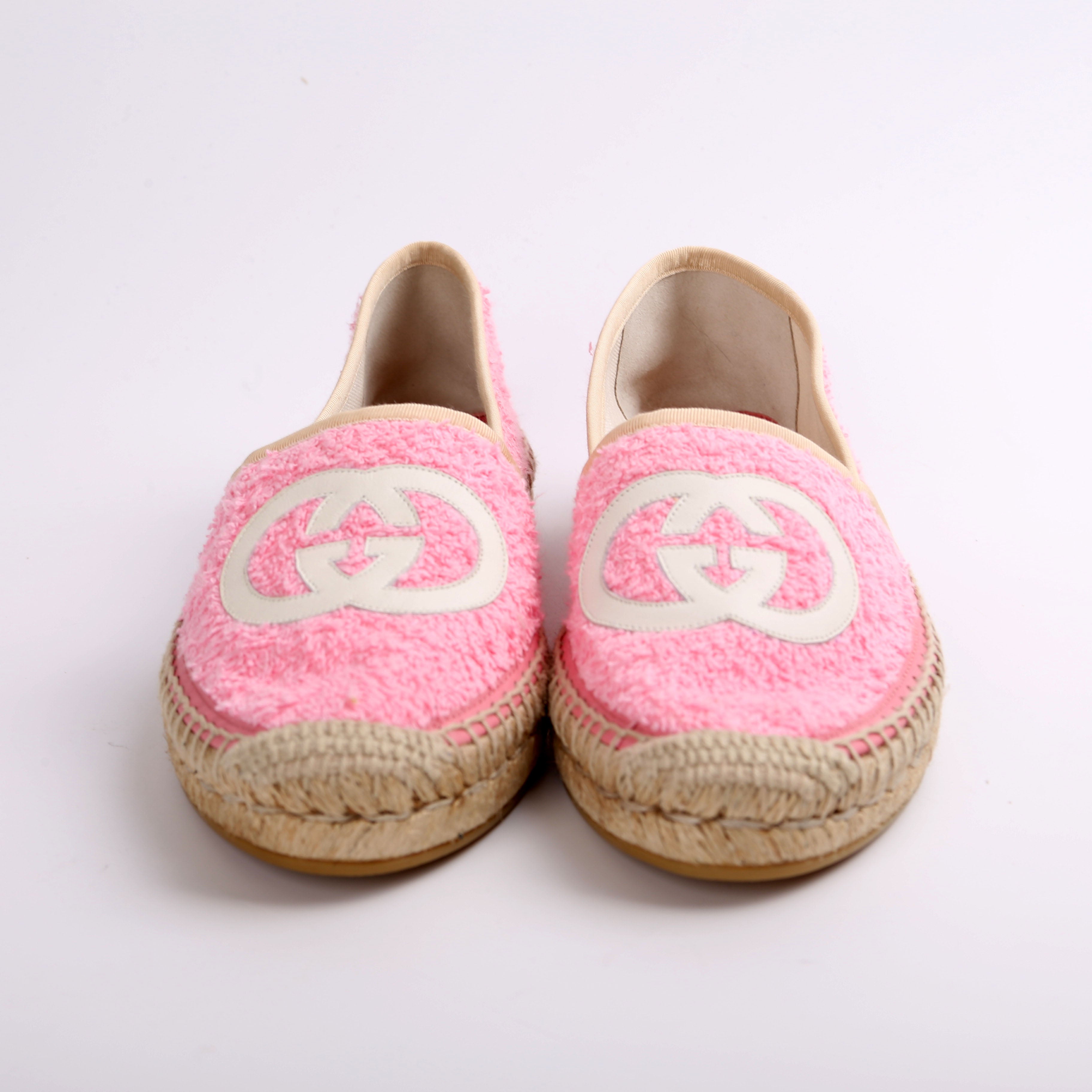 Gucci Interlocking Terry Cloth Espadrilles Size 38