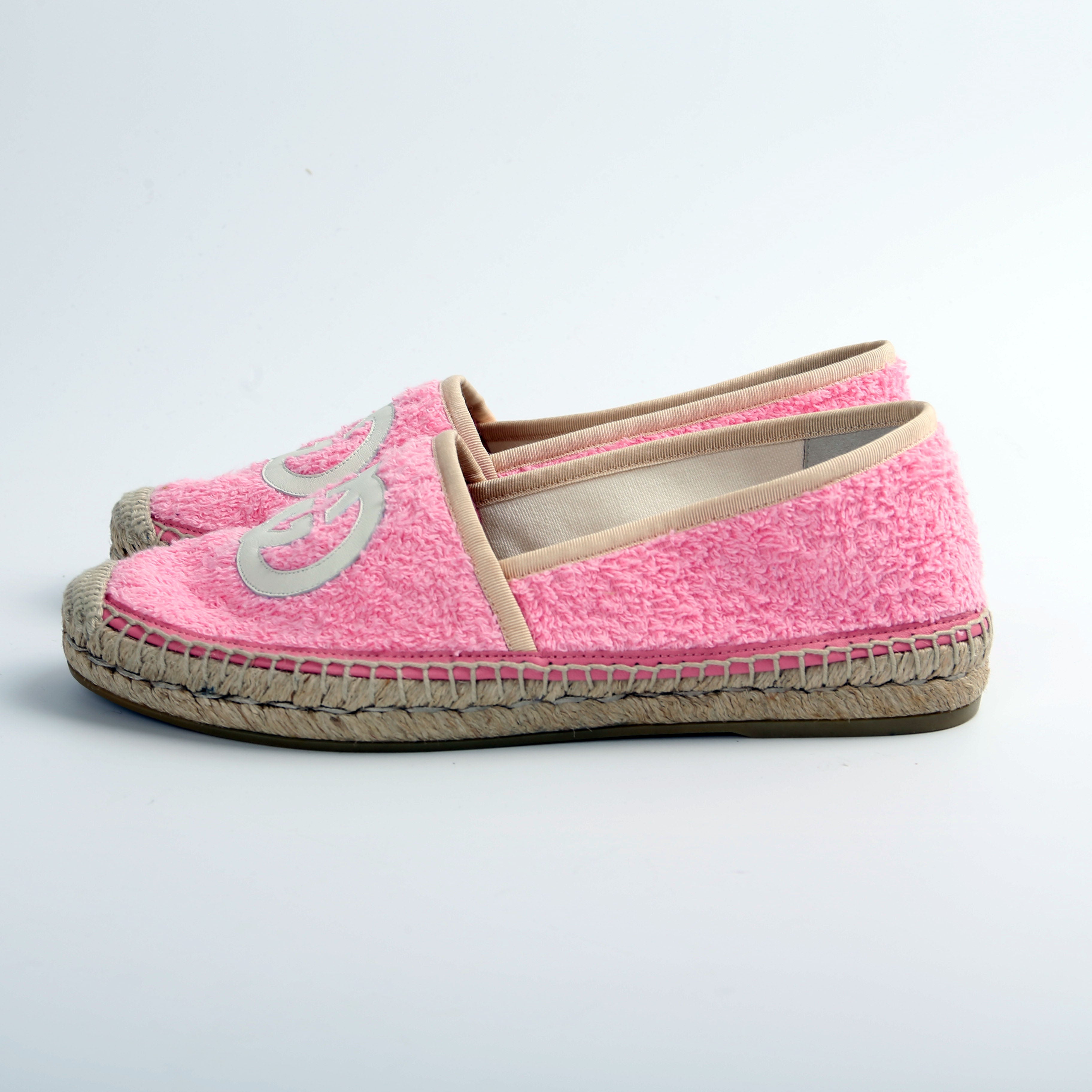 Gucci Interlocking Terry Cloth Espadrilles Size 38