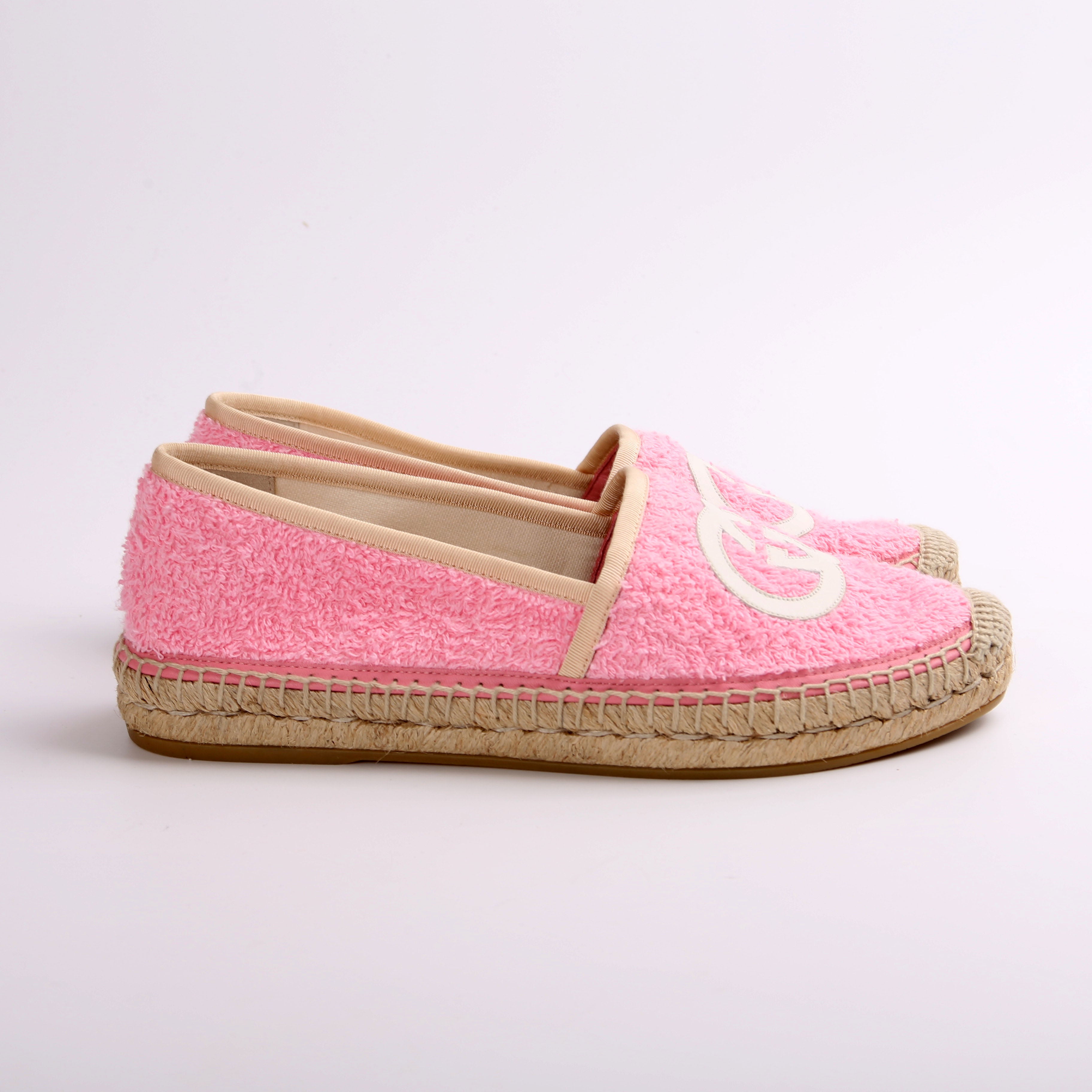 Gucci Interlocking Terry Cloth Espadrilles Size 38