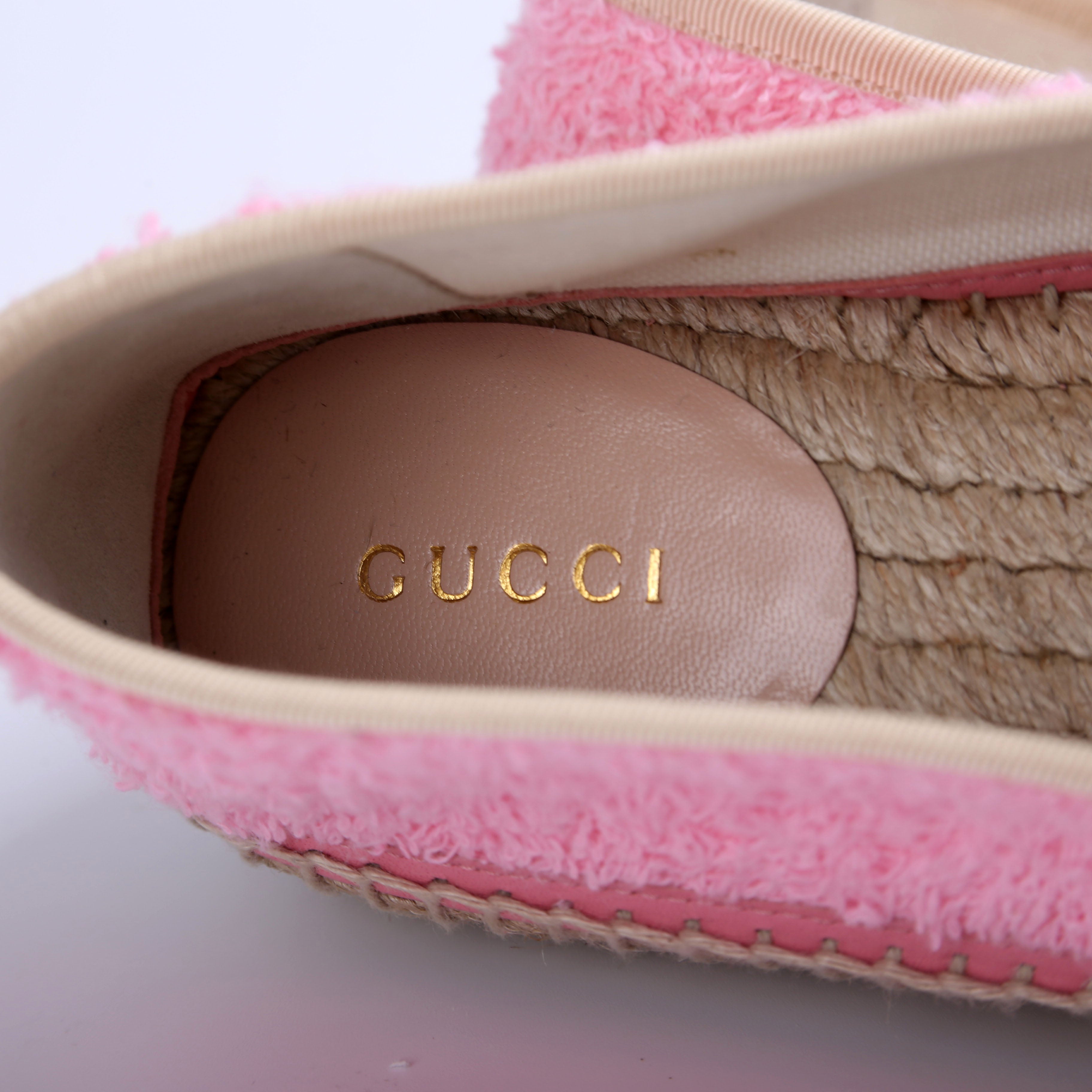 Gucci Interlocking Terry Cloth Espadrilles Size 38