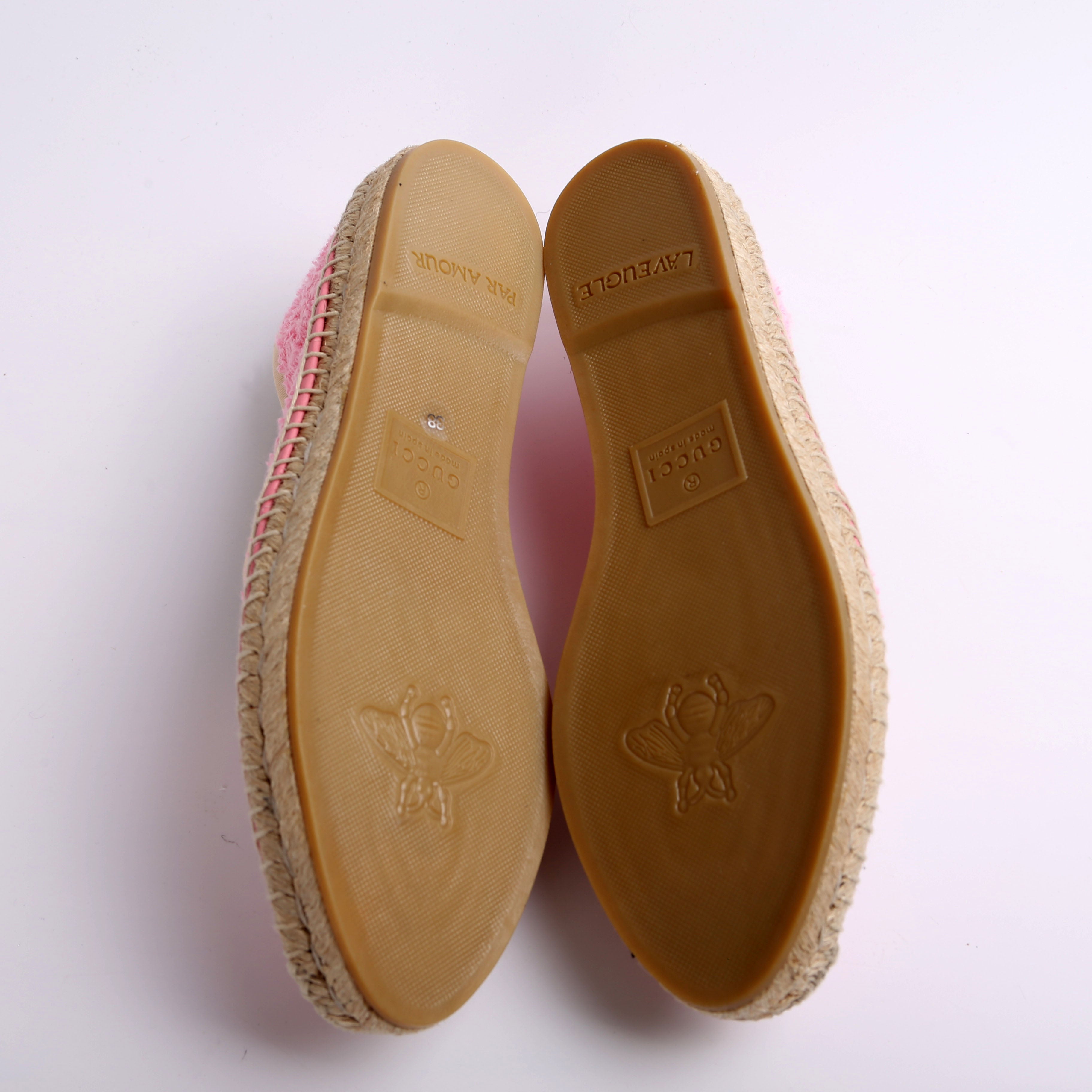 Gucci Interlocking Terry Cloth Espadrilles Size 38