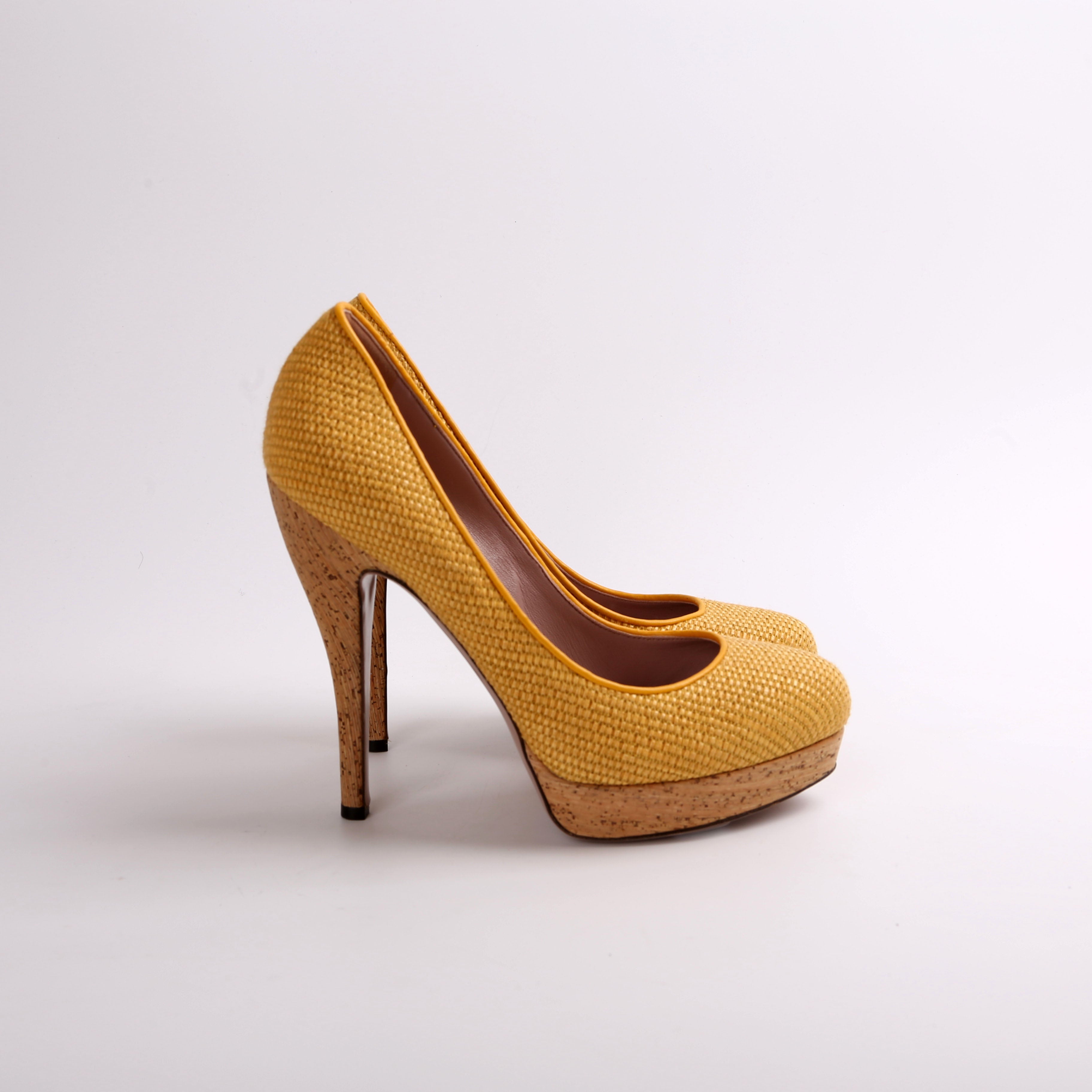 Jute Cork Roundtoe Platform Pumps Size 39.5
