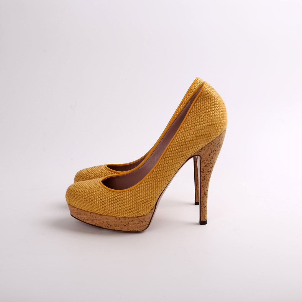 Jute Cork Roundtoe Platform Pumps Size 39.5
