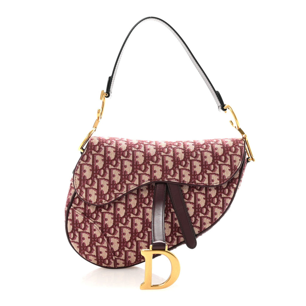 Christian Dior Oblique Saddle Bag Burgundy