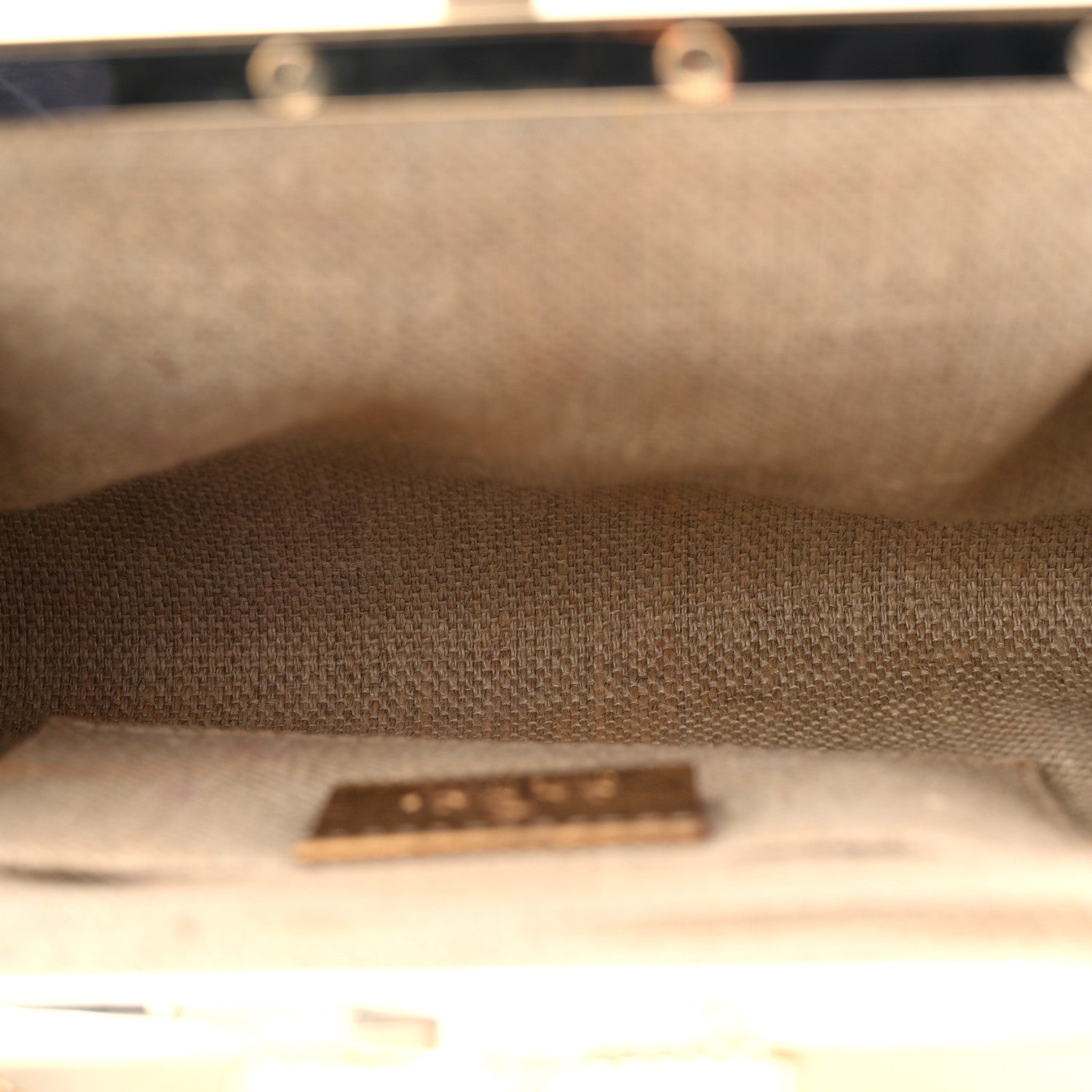 Gucci Metallic Grained Calfskin Crystal Frame Evening Bag Bronze