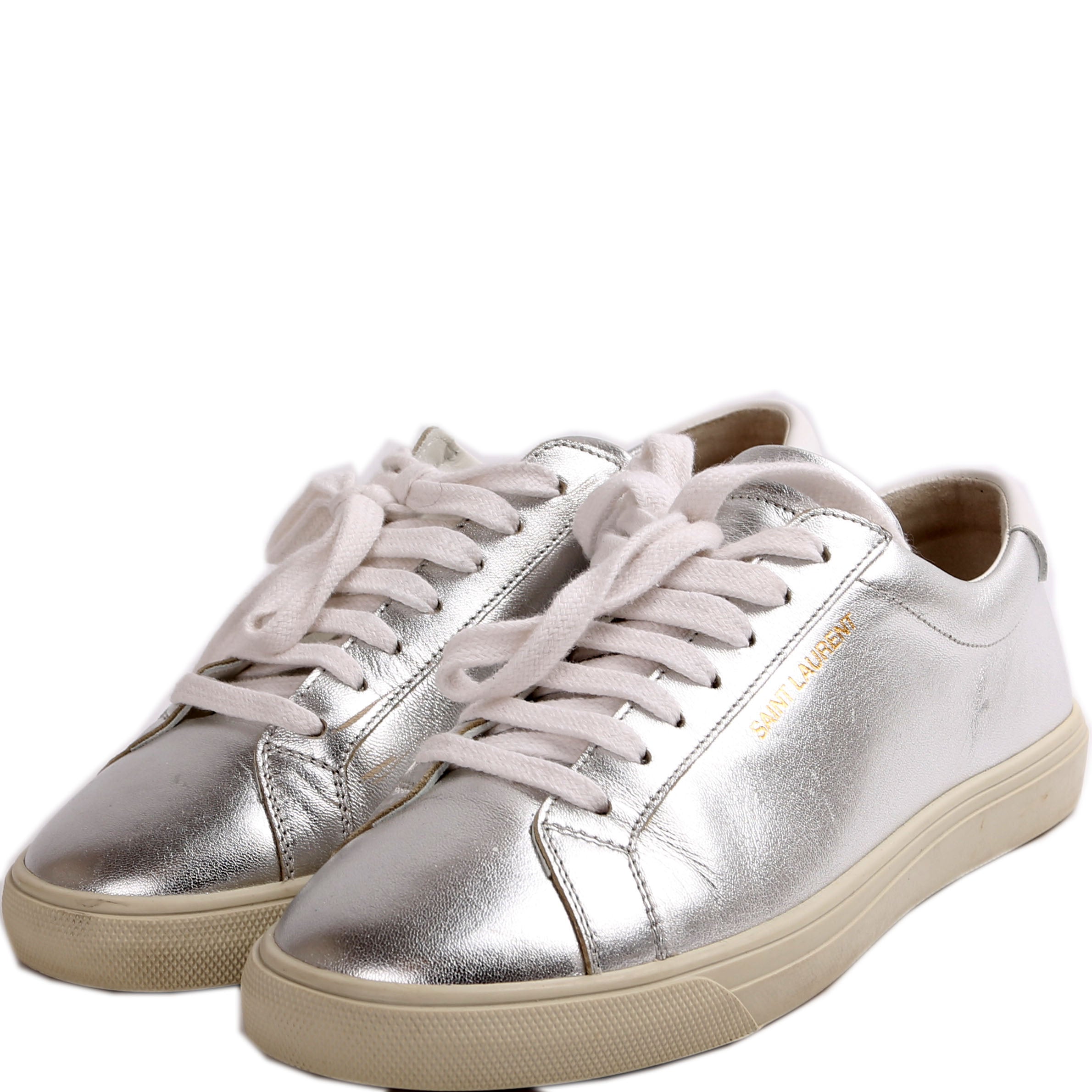 SAINT LAURENT Andy Leather Sneakers Size 37.5