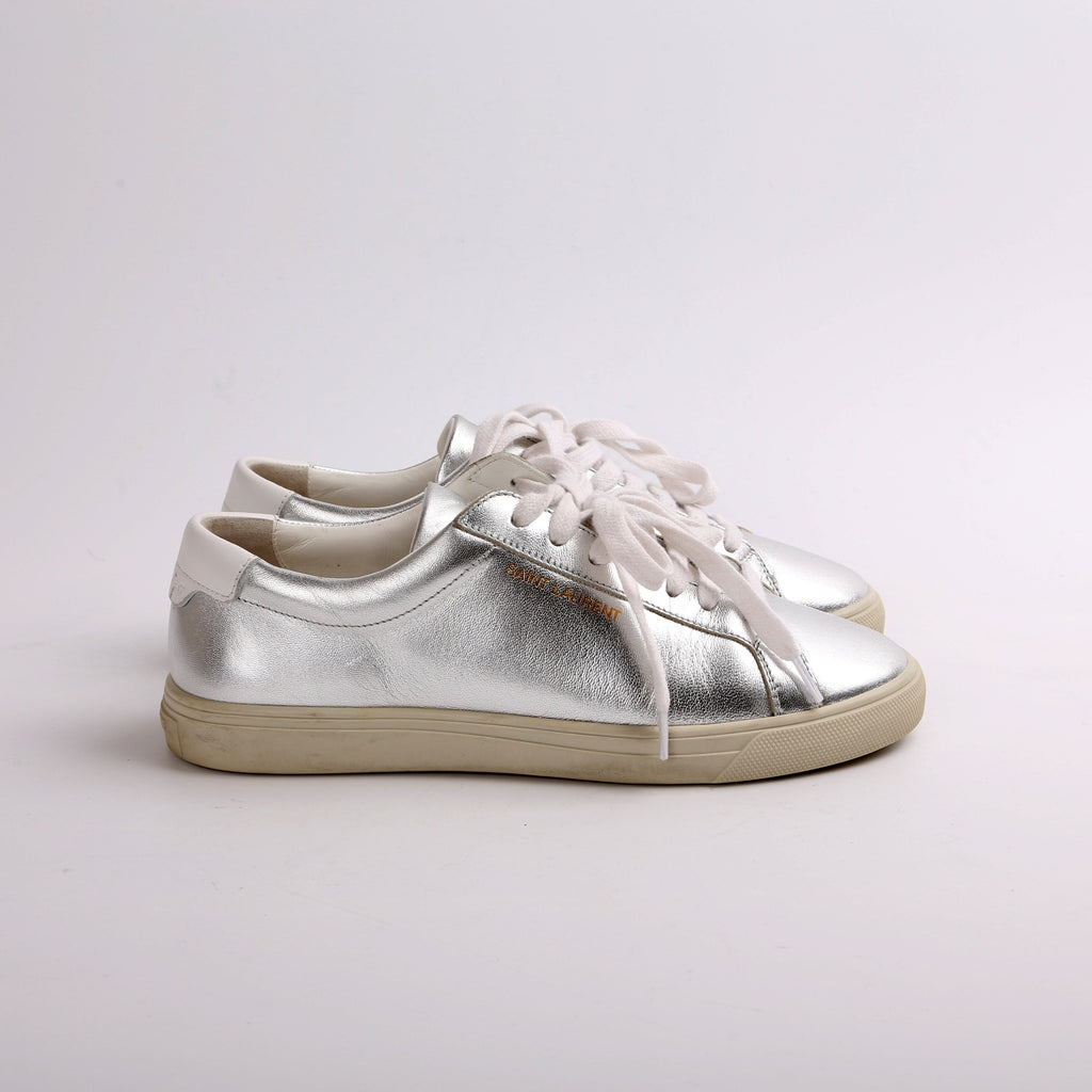 SAINT LAURENT Andy Leather Sneakers Size 37.5
