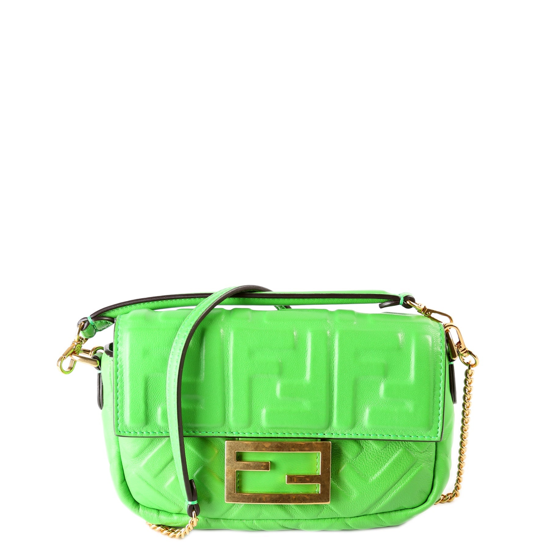 8BS017 FF 1974 Leather Mini Baguette