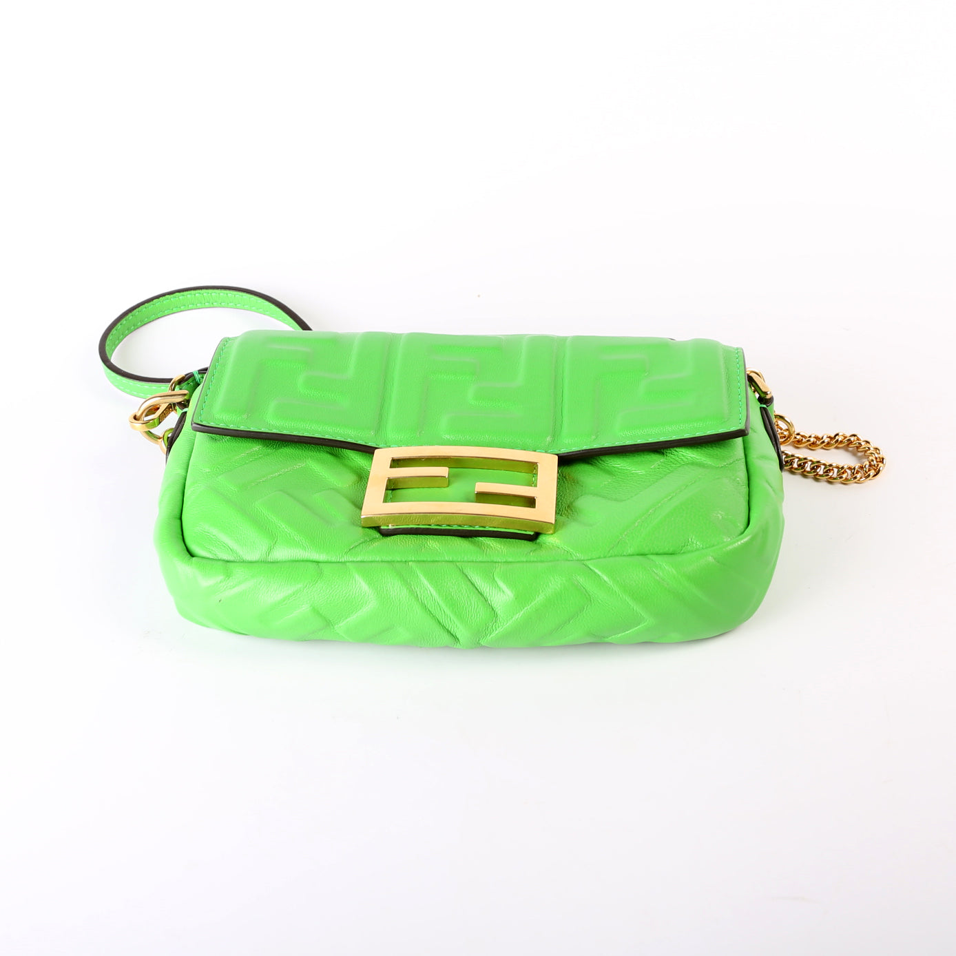 8BS017 FF 1974 Leather Mini Baguette