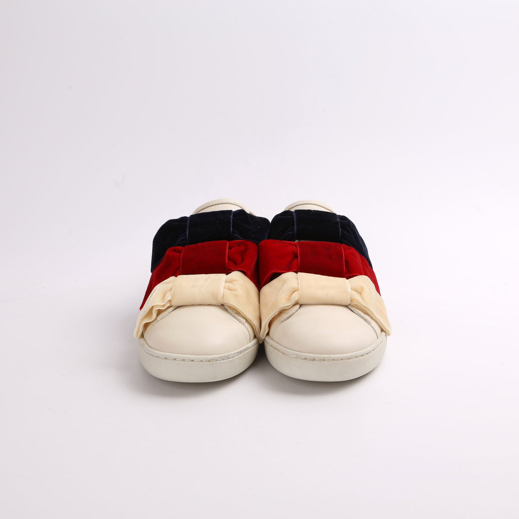 Gucci Leather Ace Low Ribbon Sneakers Sz 37