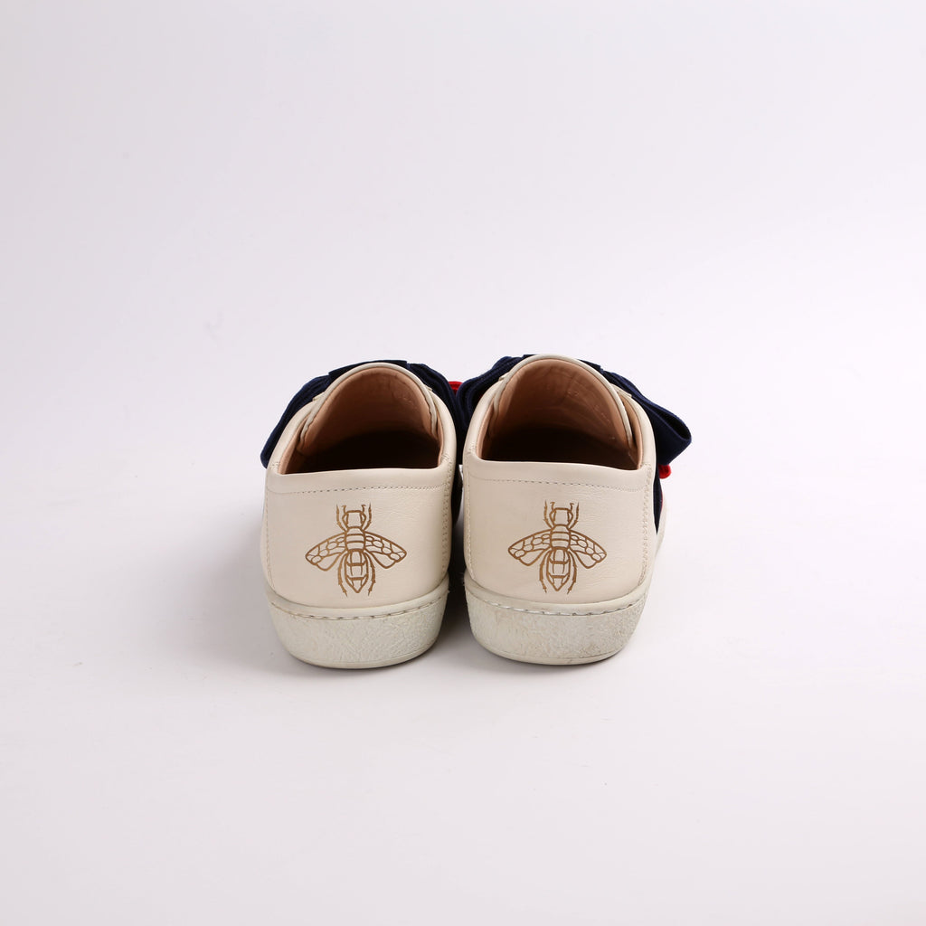 Gucci Leather Ace Low Ribbon Sneakers Sz 37