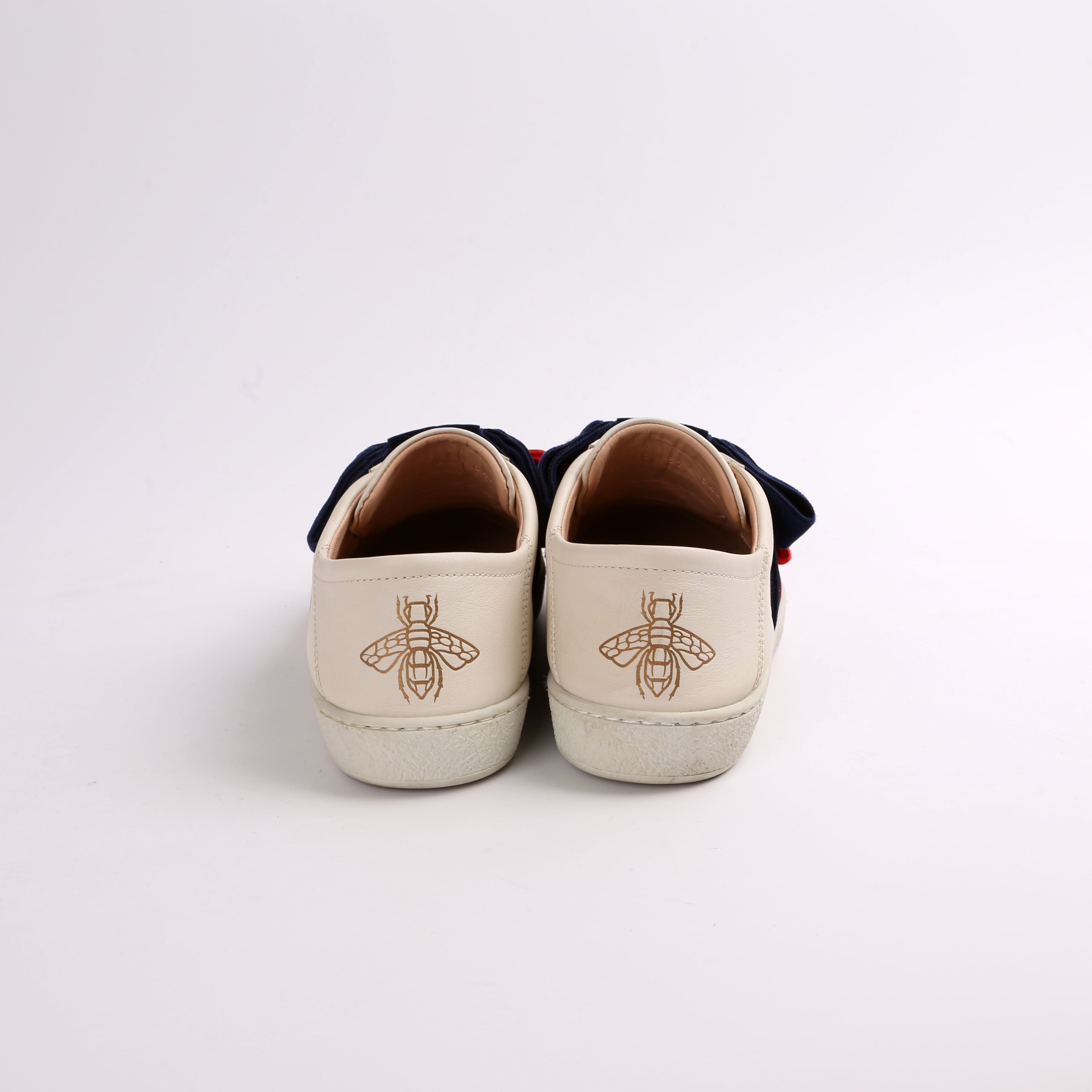 Gucci Leather Ace Low Ribbon Sneakers Sz 37