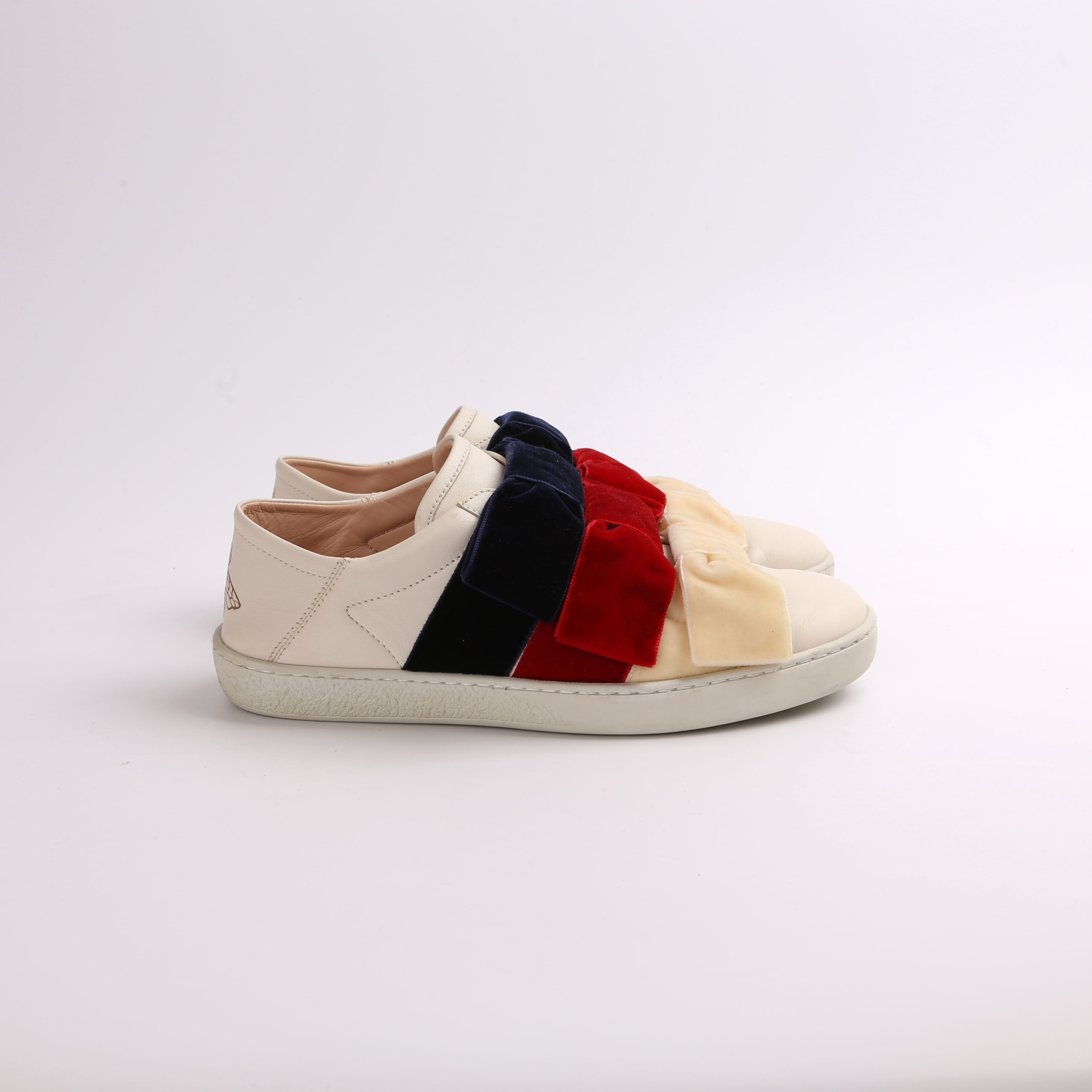 Gucci Leather Ace Low Ribbon Sneakers Sz 37
