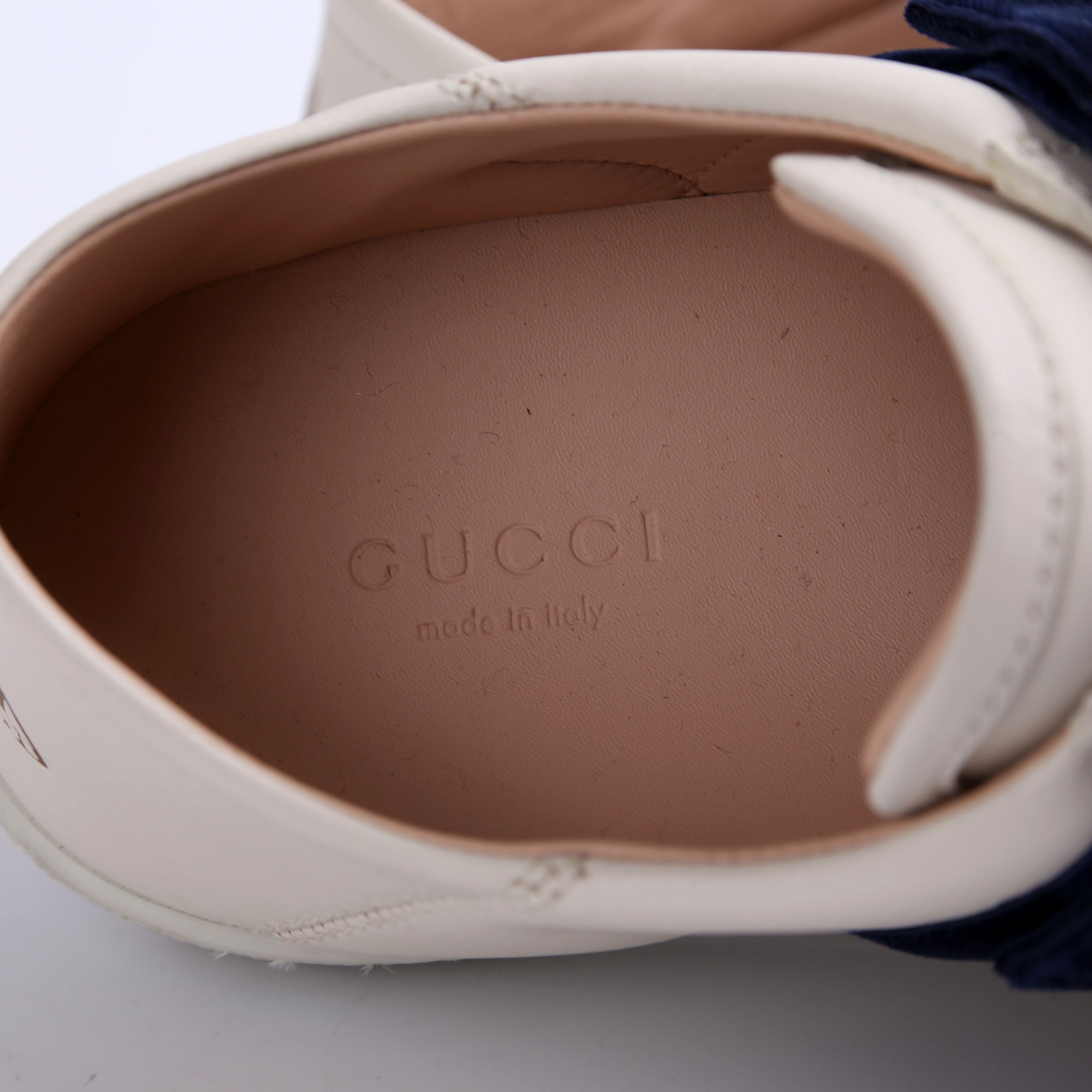 Gucci Leather Ace Low Ribbon Sneakers Sz 37