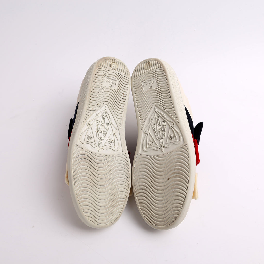 Gucci Leather Ace Low Ribbon Sneakers Sz 37
