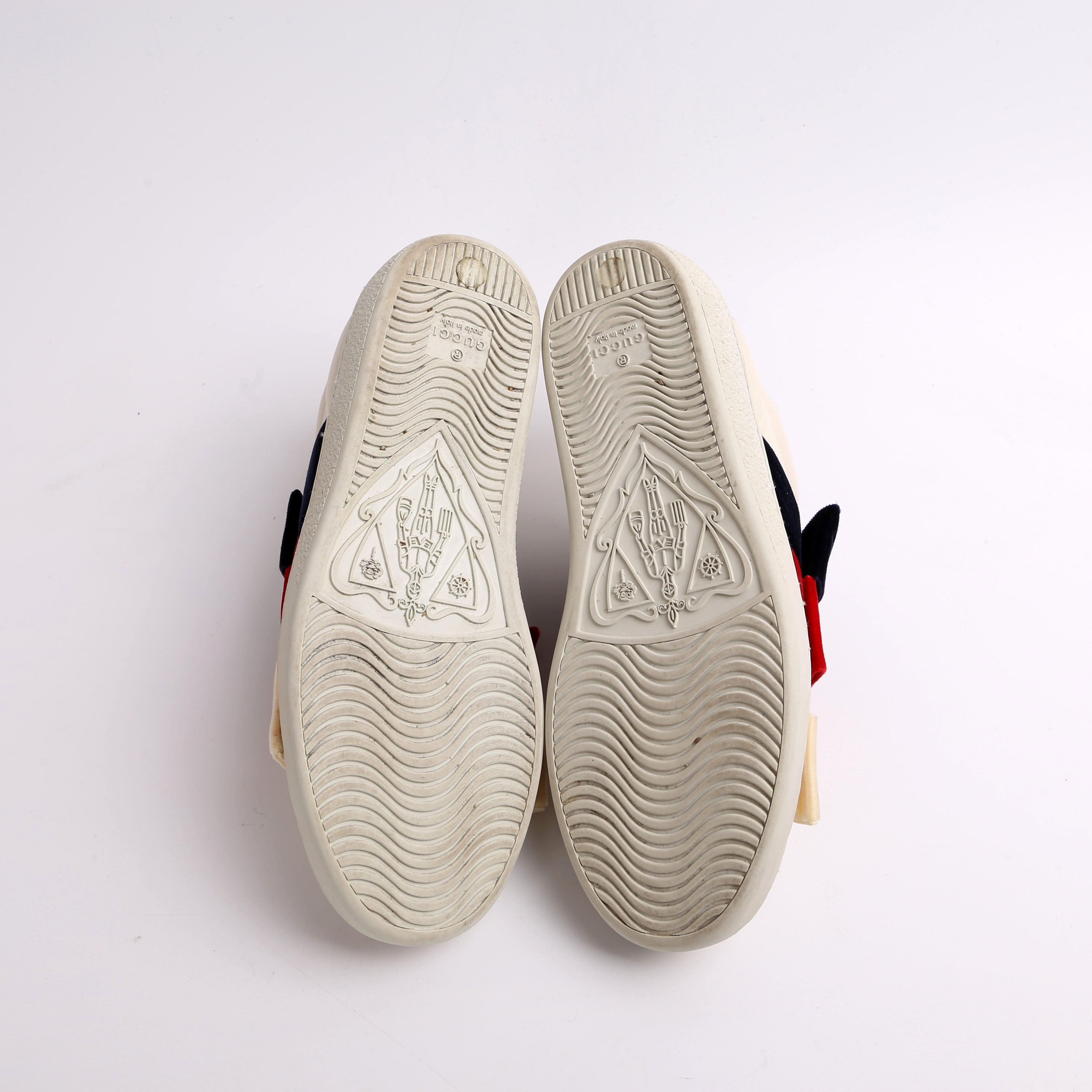 Gucci Leather Ace Low Ribbon Sneakers Sz 37