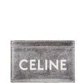 Logo Leather Card Holder Silver