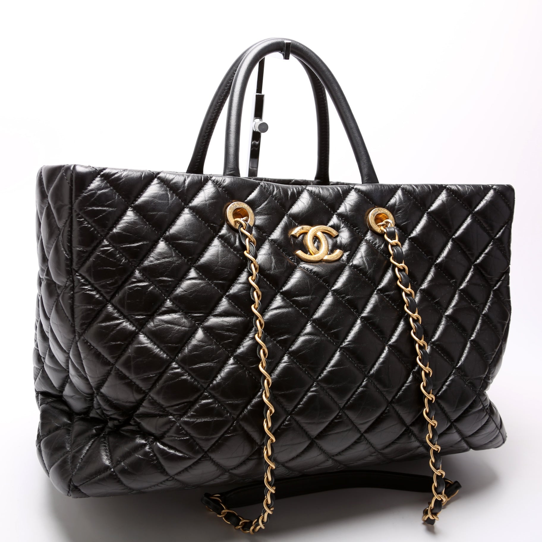 Coco Handle Shopping Tote Large Aged Calfskin 26M