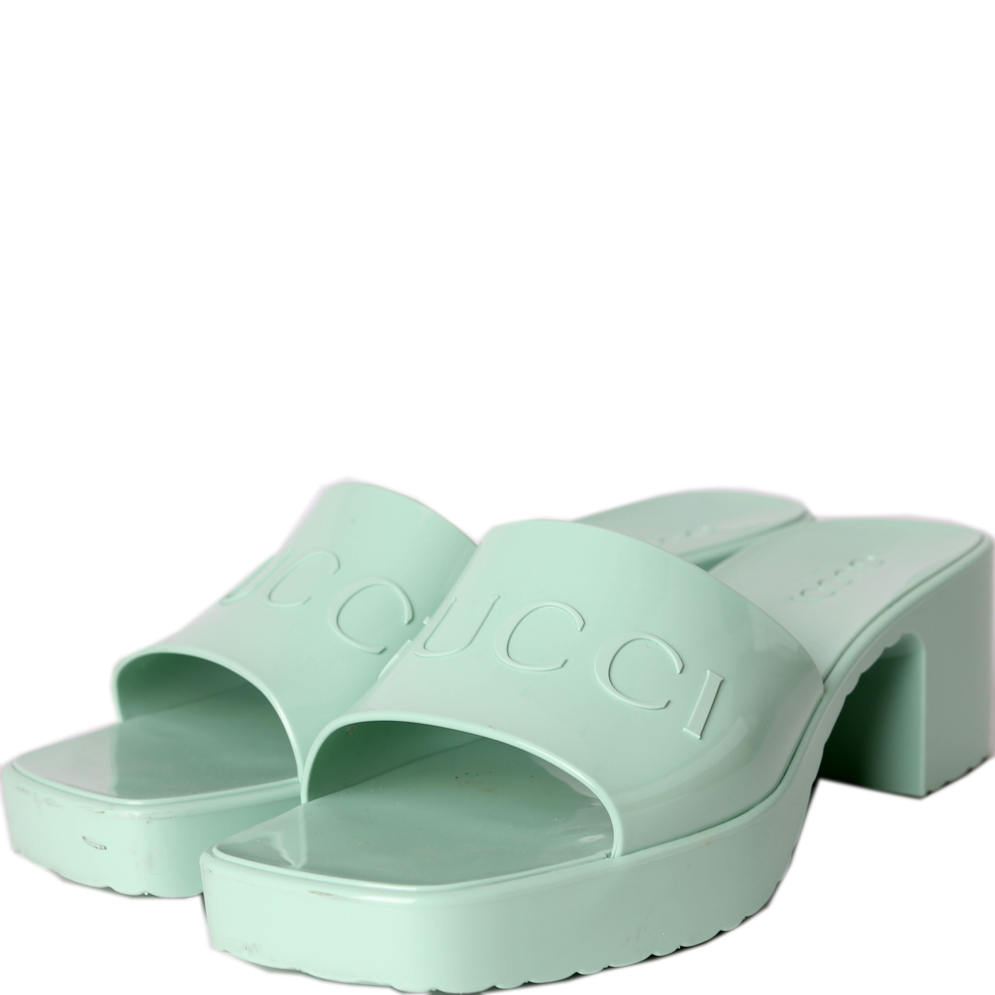 Gucci Logo Rubber Slides Size 39