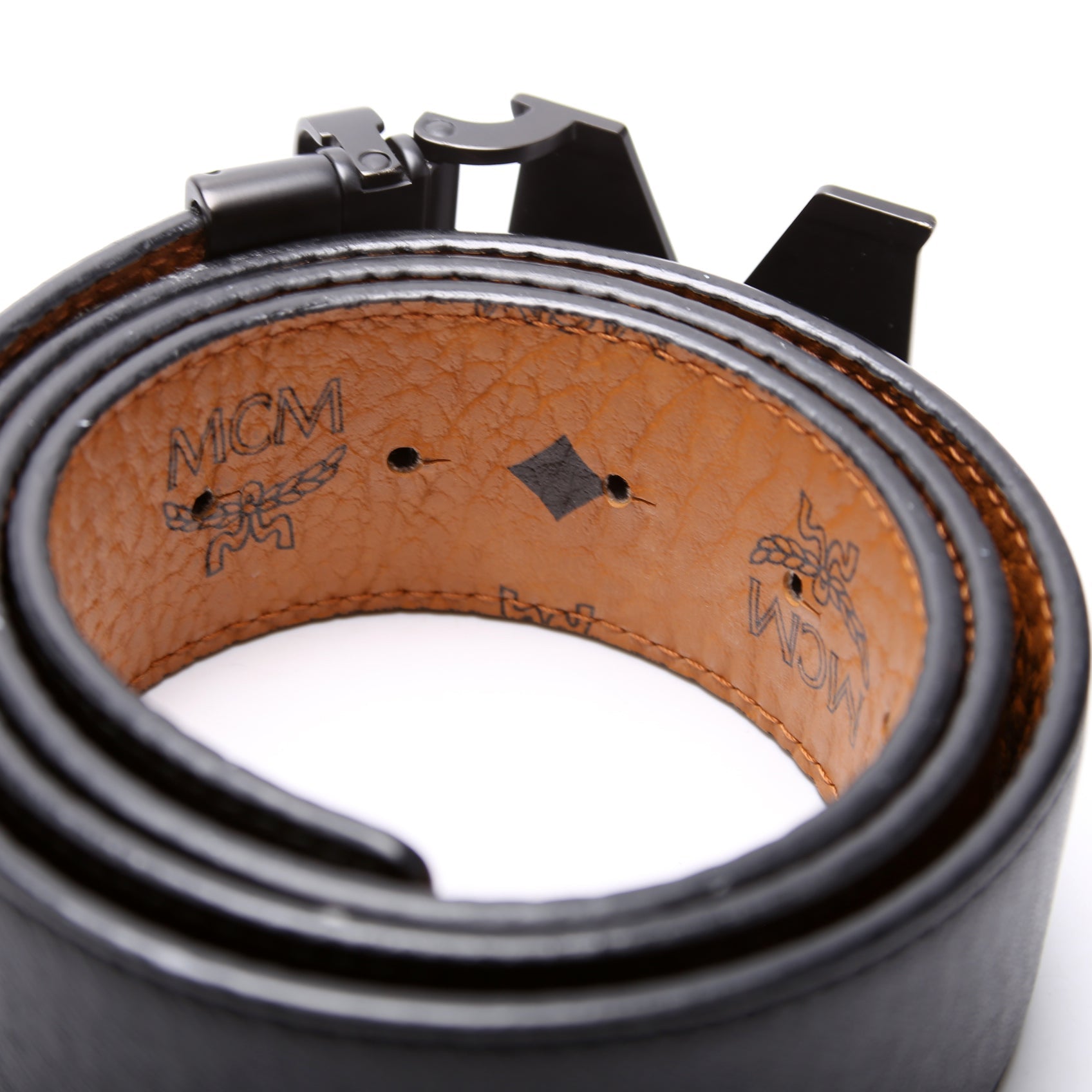 Claus M Reversible Visetos/Leather Belt Size 40
