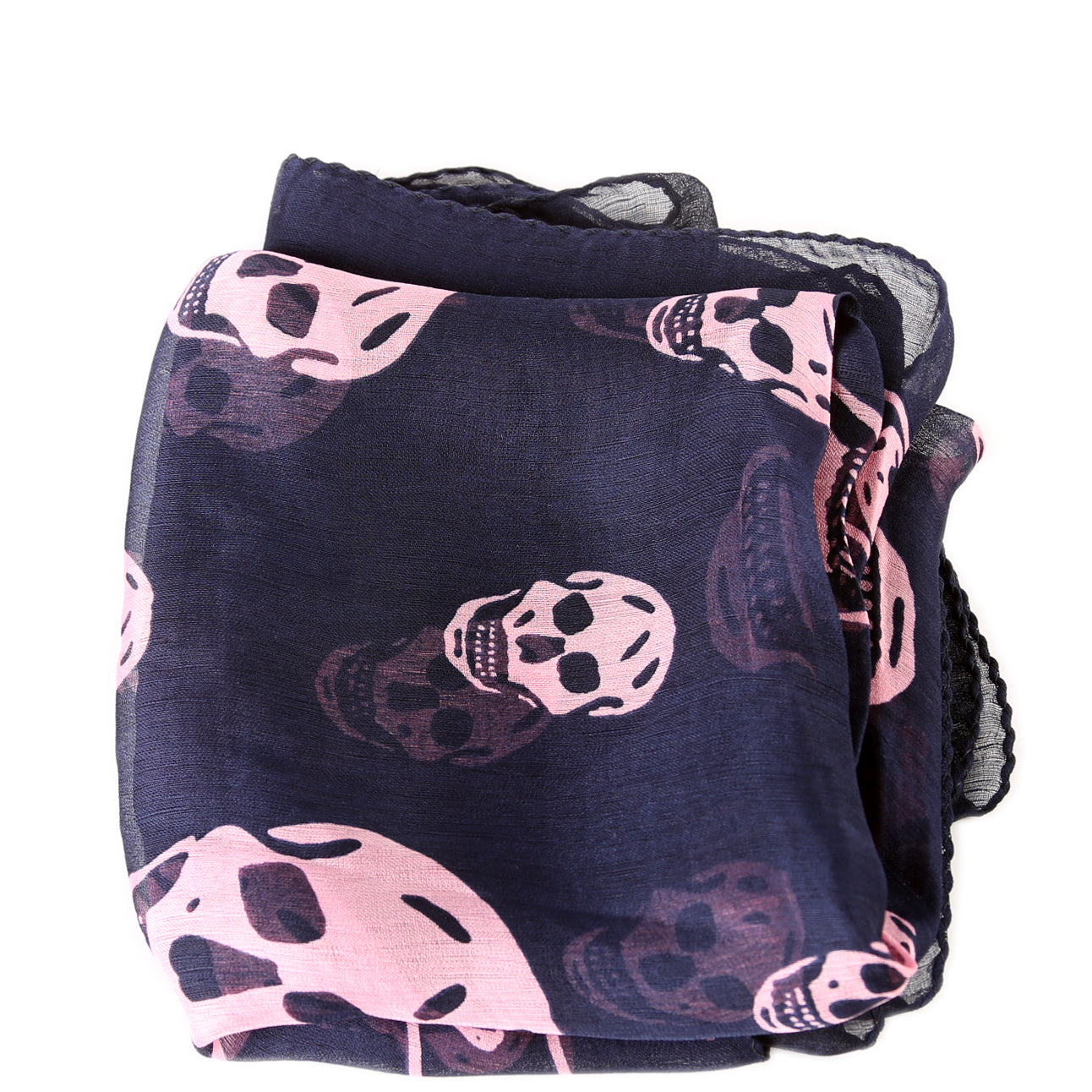 Skull Print Square Silk Scarf