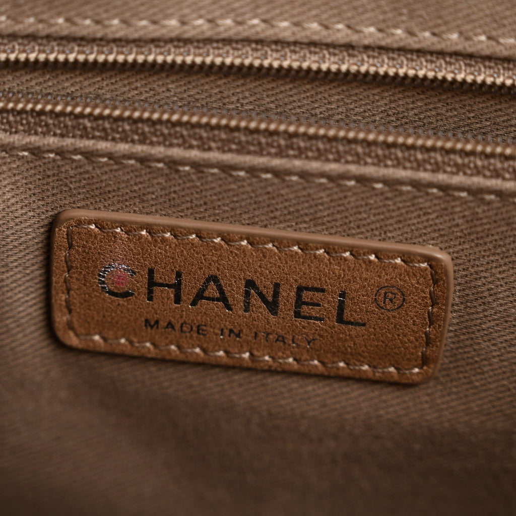 Chanel Calfskin Stitched CC Pocket Tote Beige