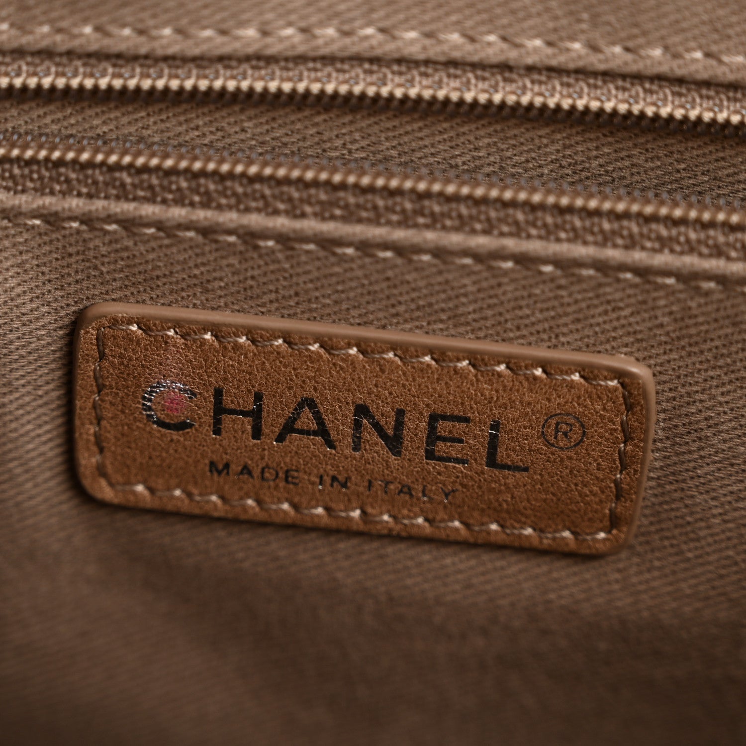 Chanel Calfskin Stitched CC Pocket Tote Beige
