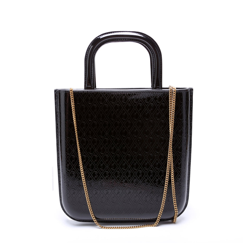SAINT LAURENT All Over Logo Embossed Mini Shopping Bag 715201