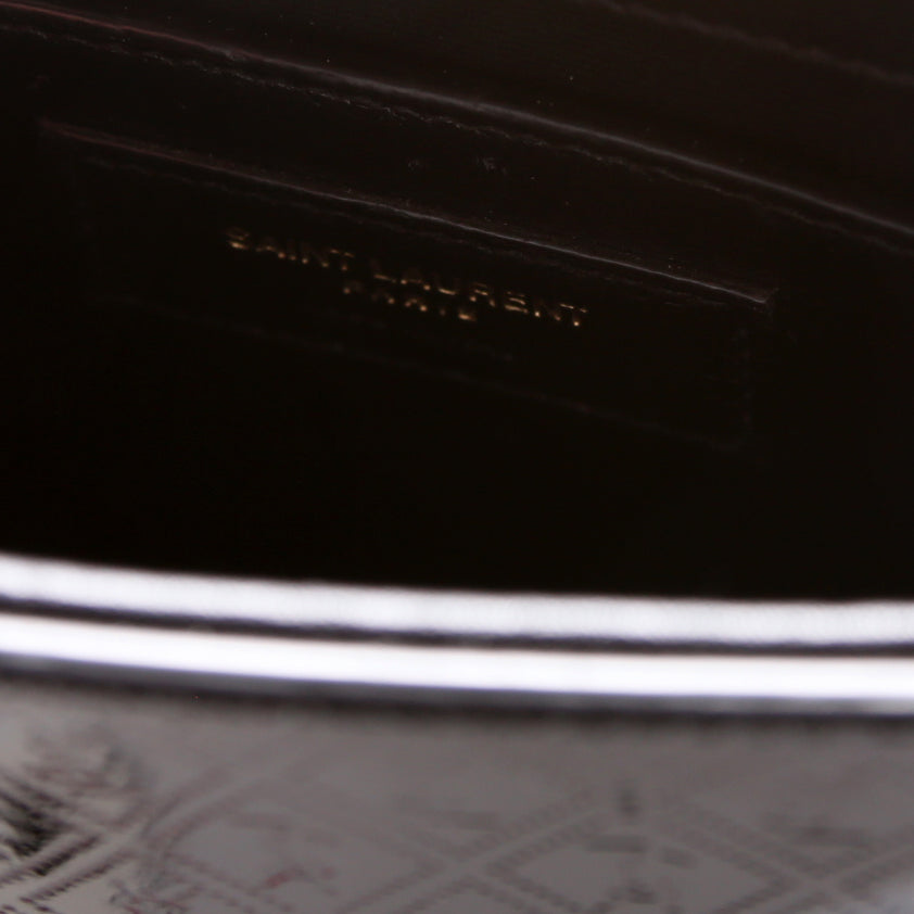 SAINT LAURENT All Over Logo Embossed Mini Shopping Bag 715201