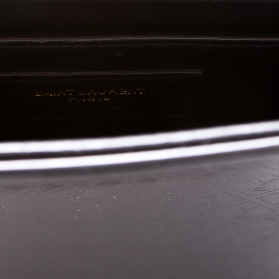 SAINT LAURENT All Over Logo Embossed Mini Shopping Bag 715201