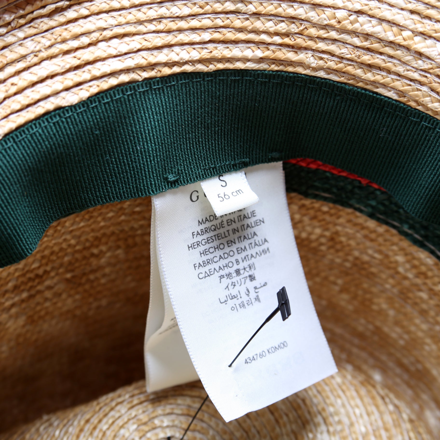 Striped Straw Fedora Hat Size Small