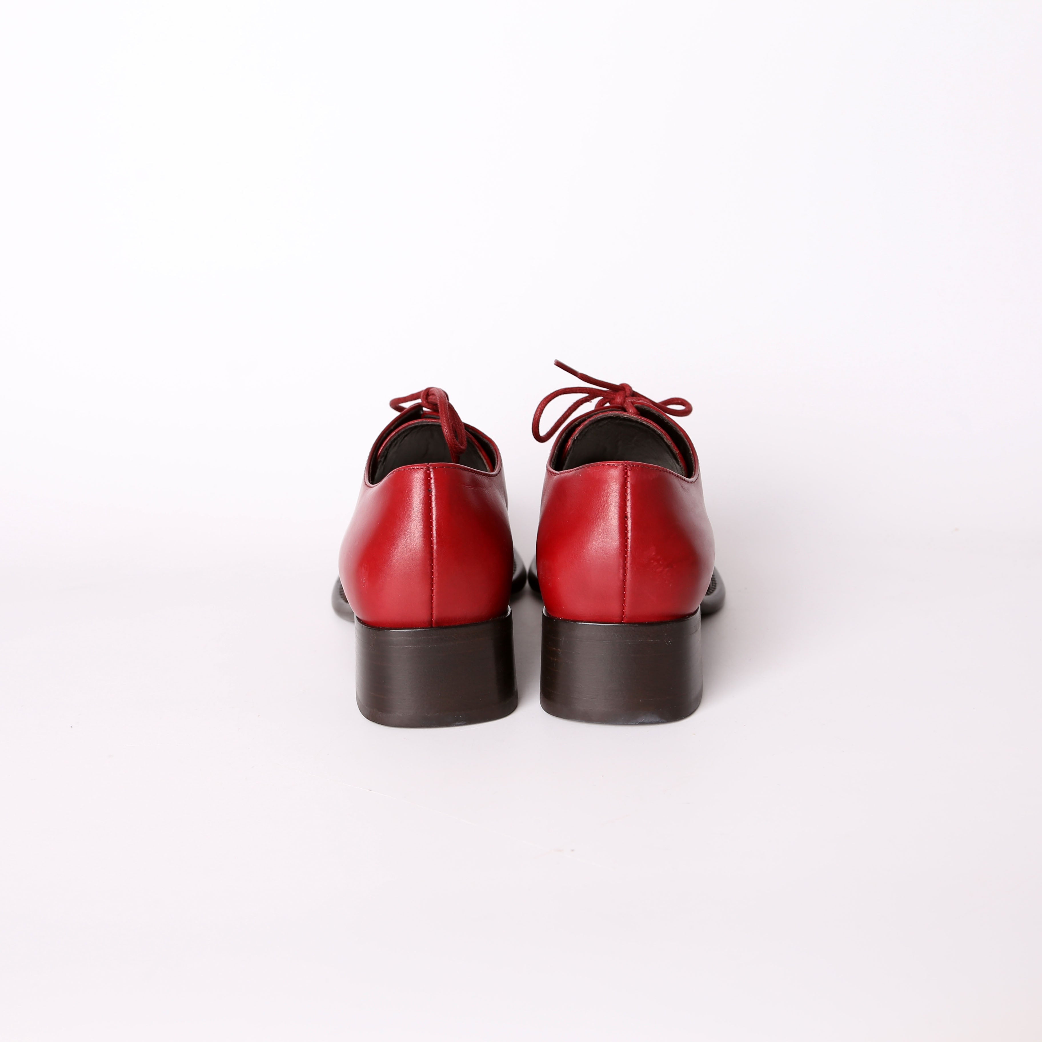 Prada Mid Heel Leather Loafers Size 36