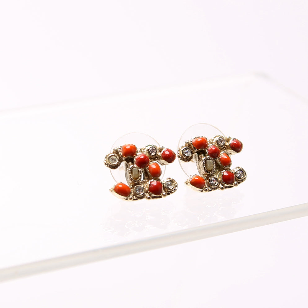 CC Stone/Crystal Stud Earrings