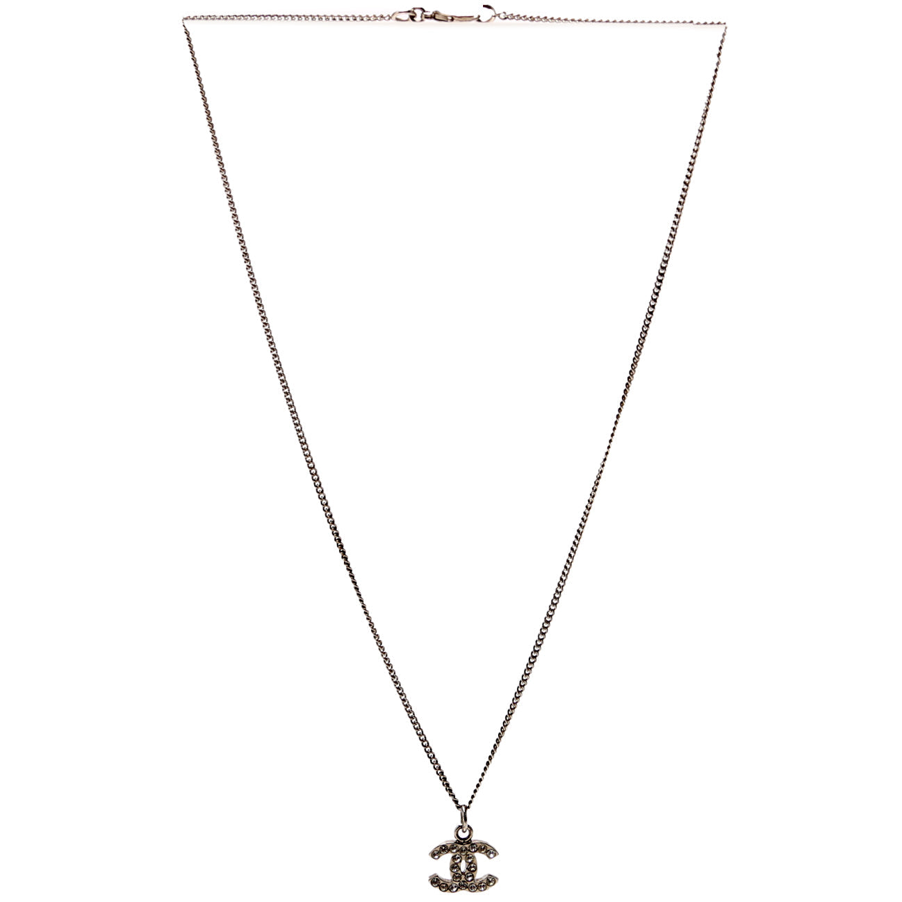 CC Rhinestone Small Pendant Necklace