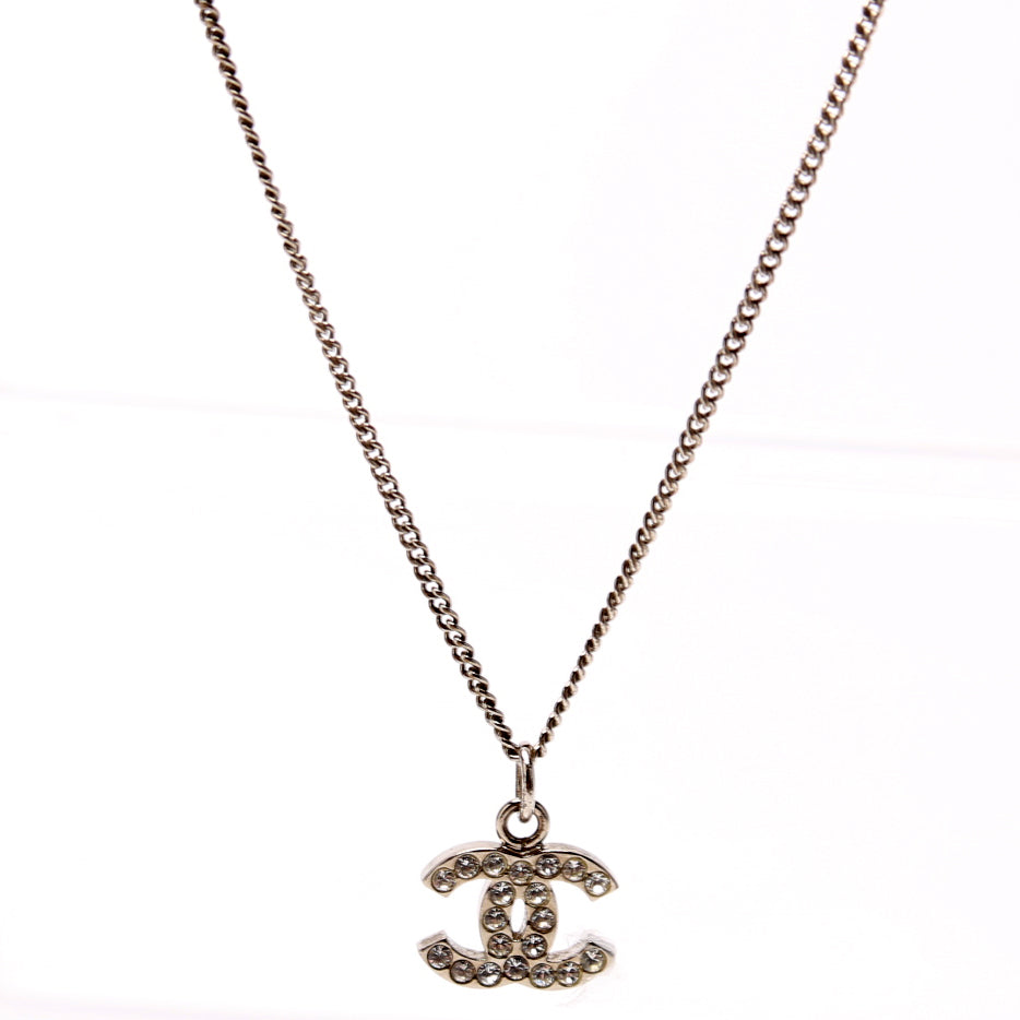 CC Rhinestone Small Pendant Necklace