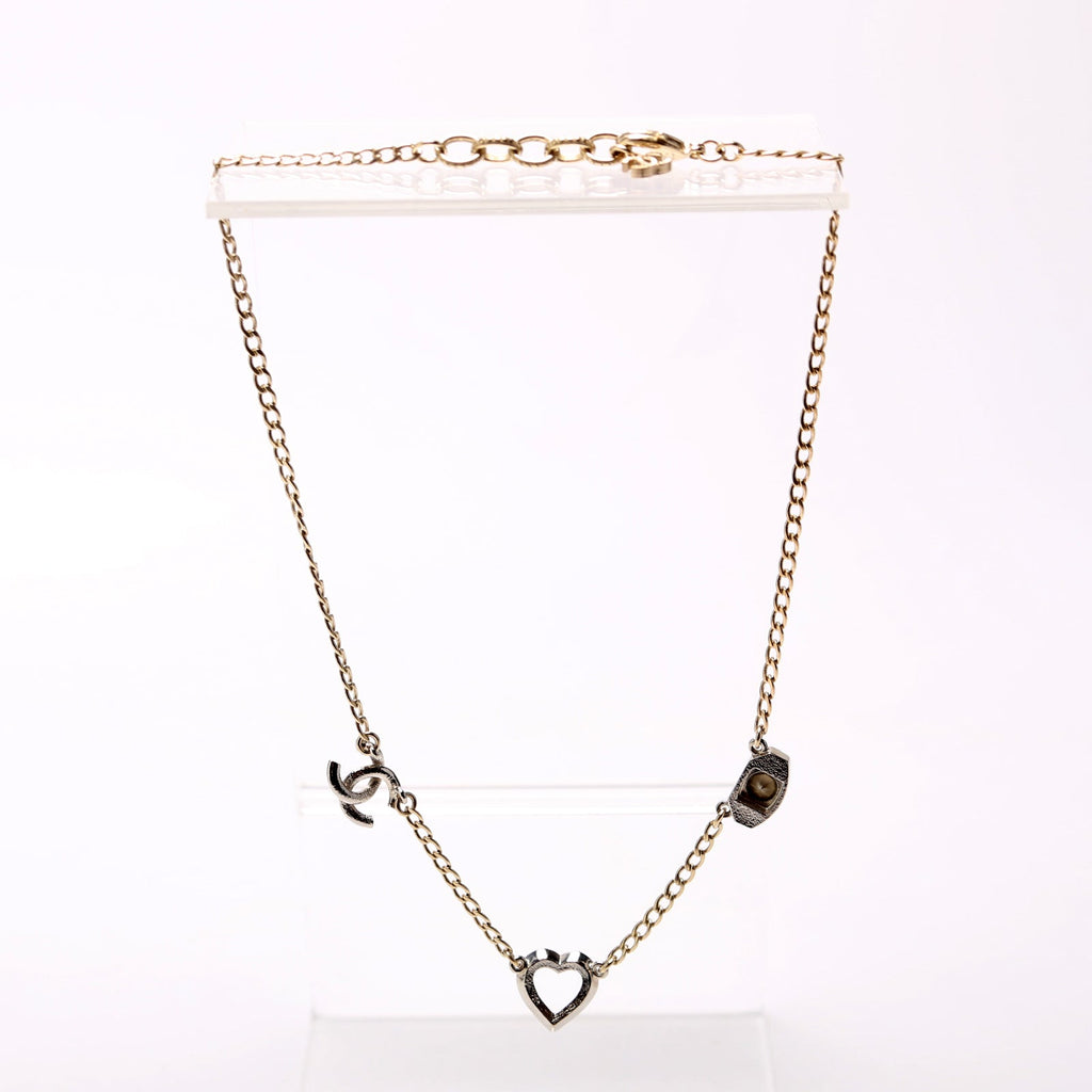Crystal Eye Heart CC Necklace