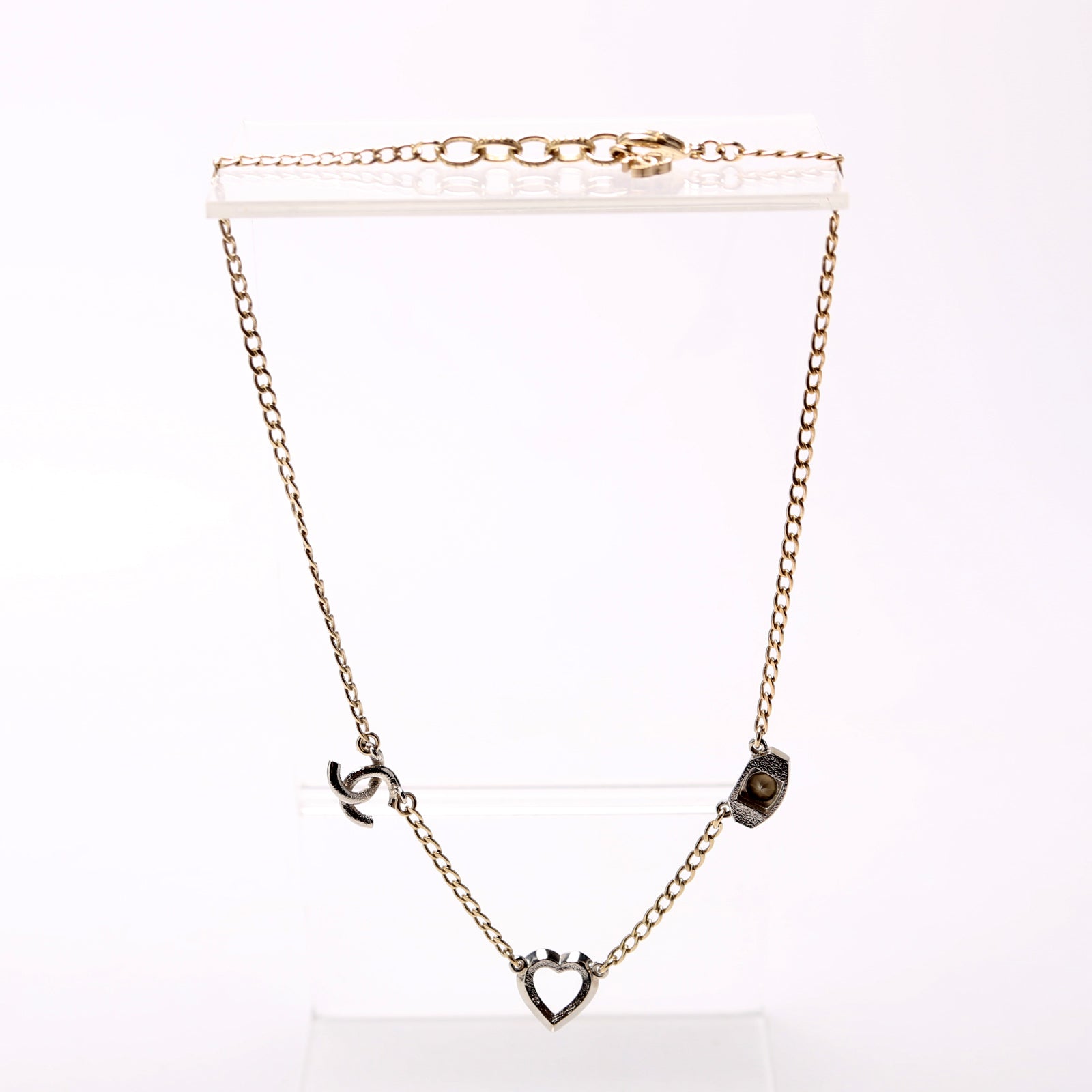 Crystal Eye Heart CC Necklace