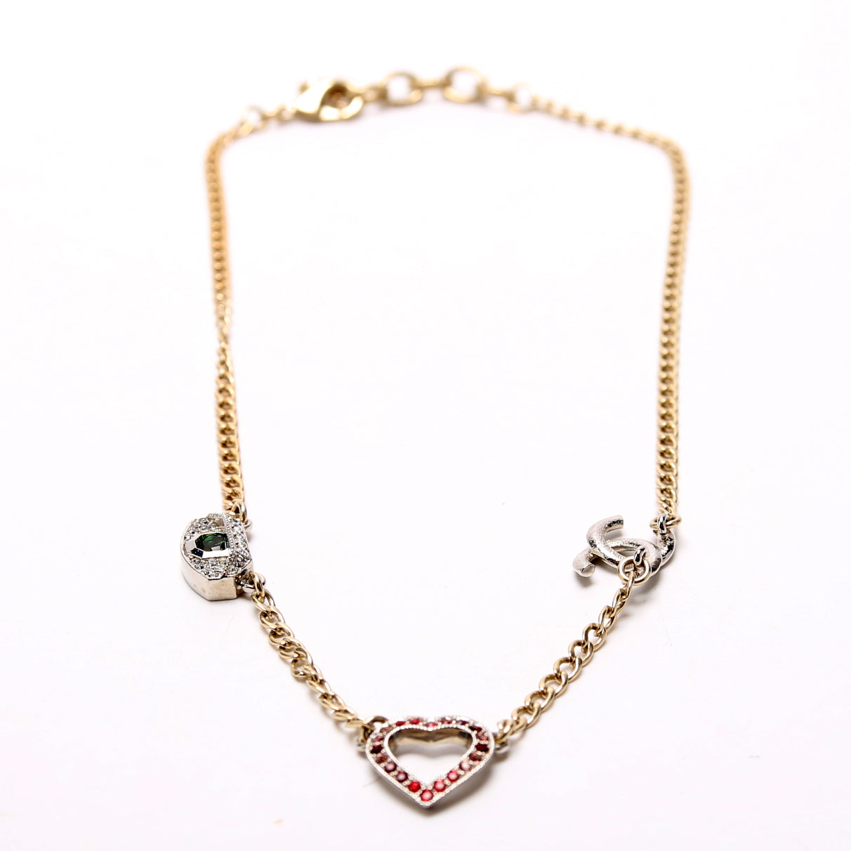 Crystal Eye Heart CC Necklace