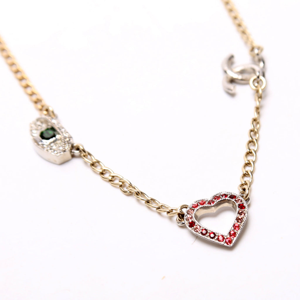 Crystal Eye Heart CC Necklace