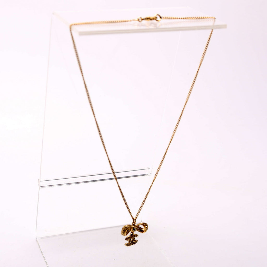 Crystal CC Bow Necklace