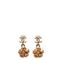 CC Stud Camellia Flower Drop Earrings