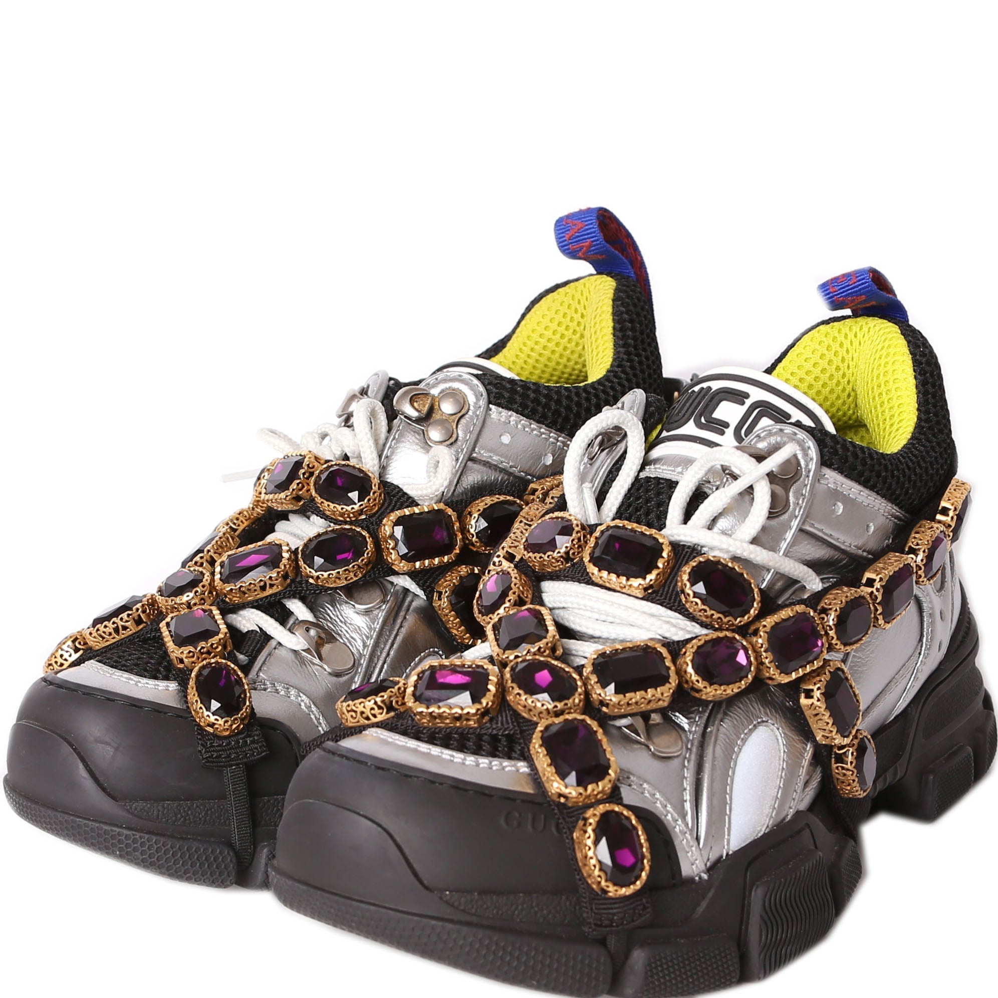 Gucci Flashtrek Jeweled Sneakers Size 35.5
