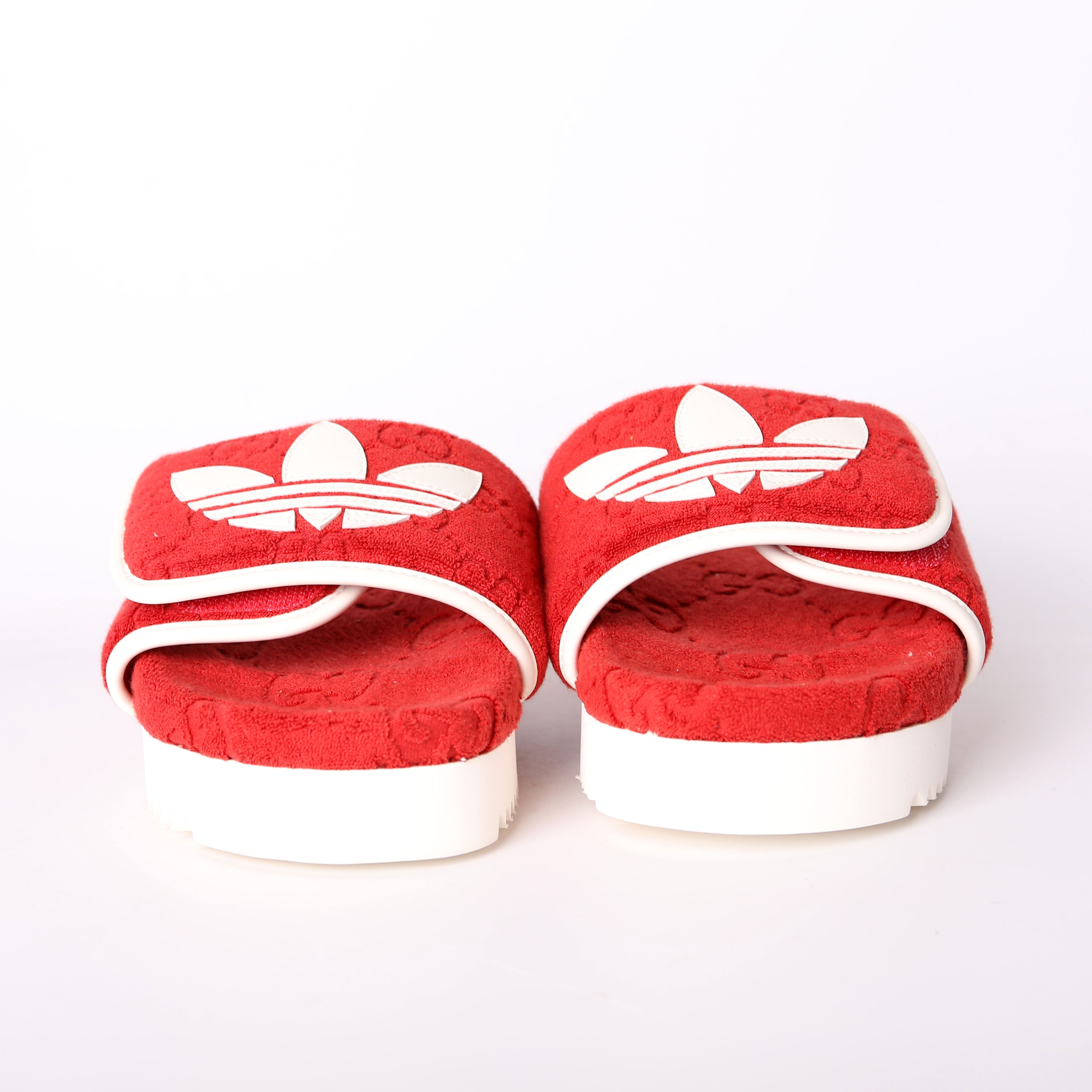 Gucci X Adidas GG Terry Slides Size 40
