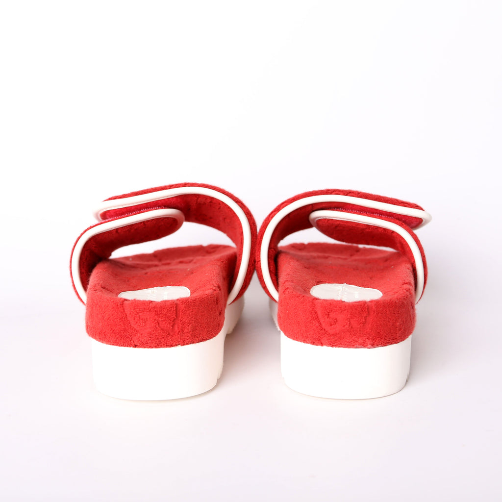 Gucci X Adidas GG Terry Slides Size 40