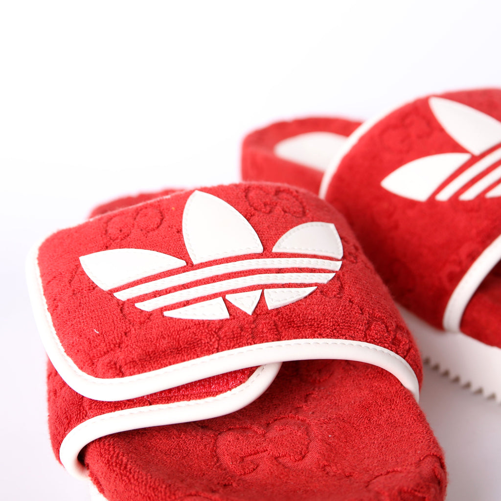 Gucci X Adidas GG Terry Slides Size 40