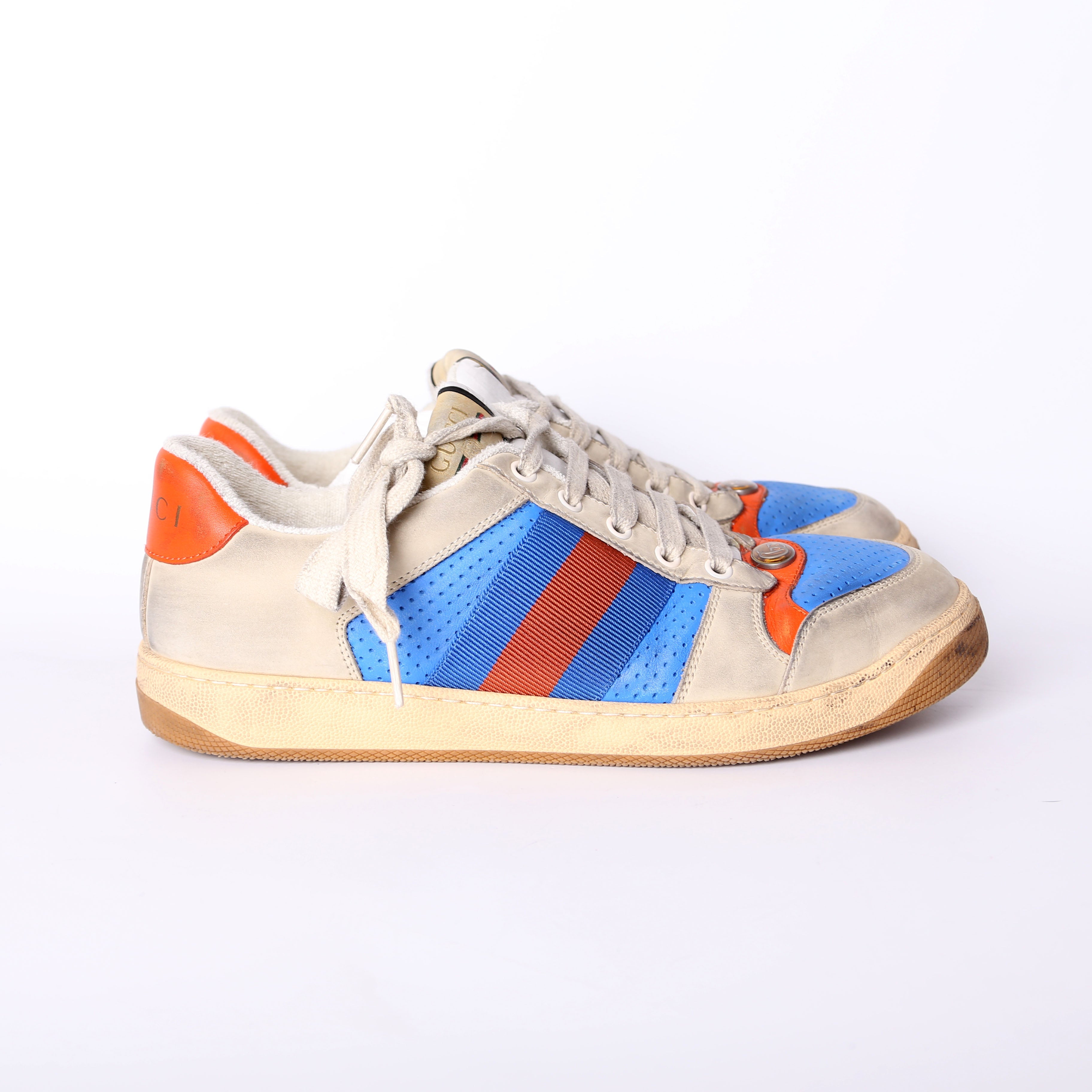 Gucci Screener Distressed Sneakers Men's Size 37.5